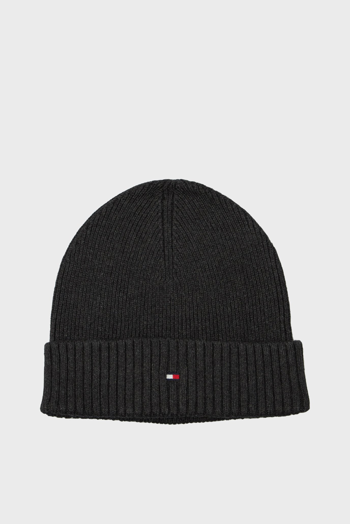 Мужская темно-серая шапка TH FLAG PIMA COTTON BEANIE 1