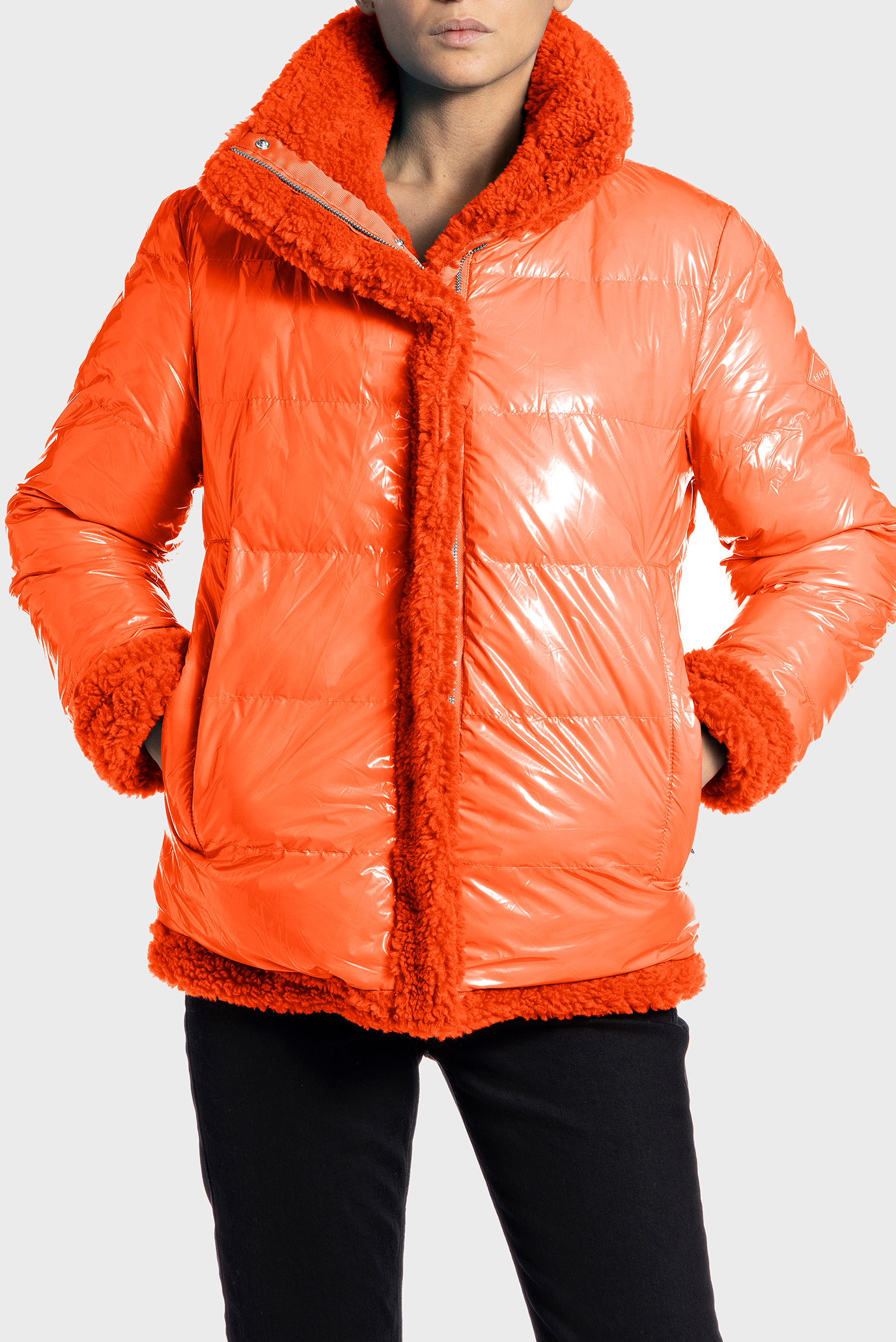 Жіноча помаранчева двостороння куртка 1