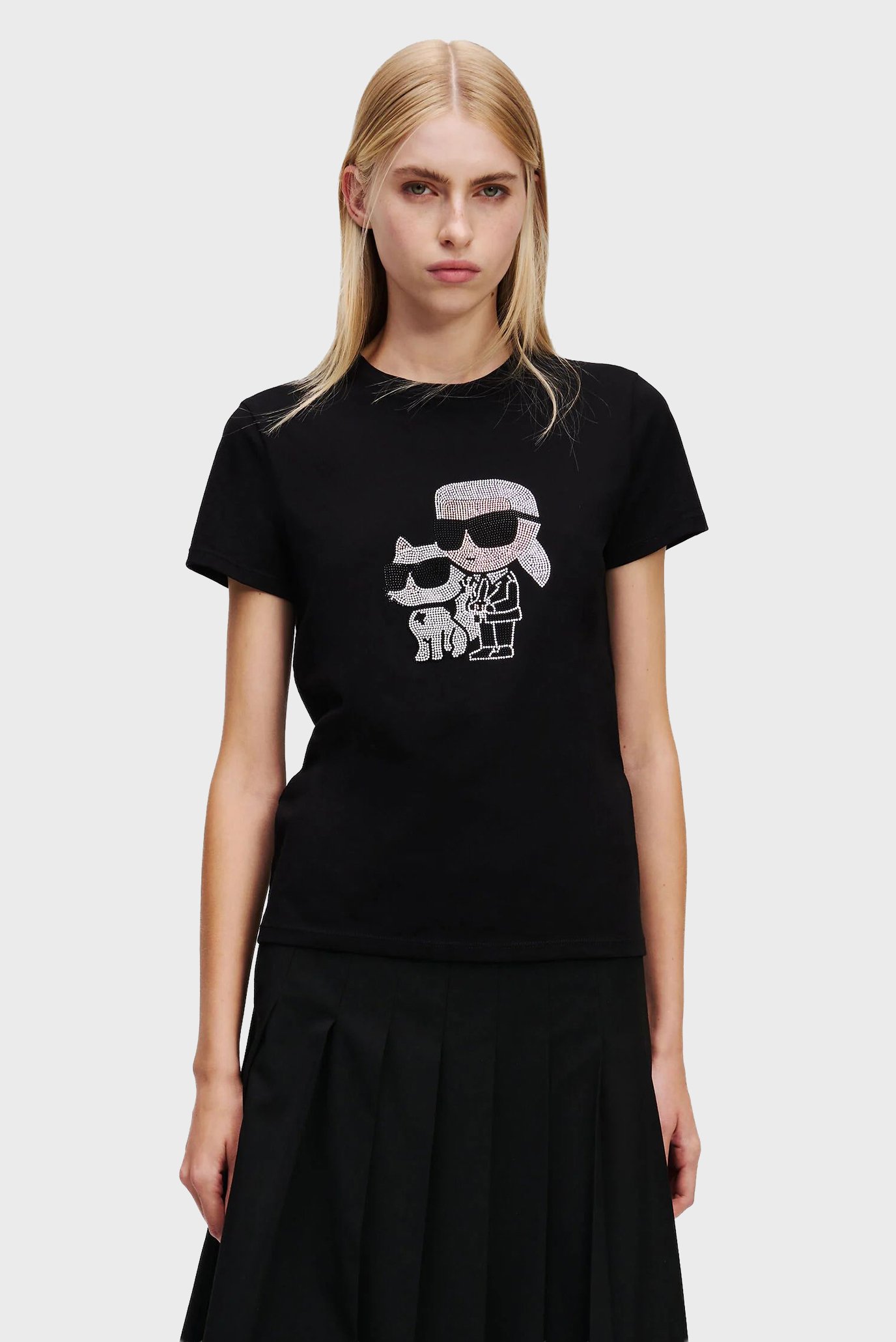 Женская черная футболка IKON KL x Choupette Черный XL Karl Lagerfeld A1W17131 Женская черная футболка IKON KL x Choupette Черный XL Karl Lagerfeld A1W17131