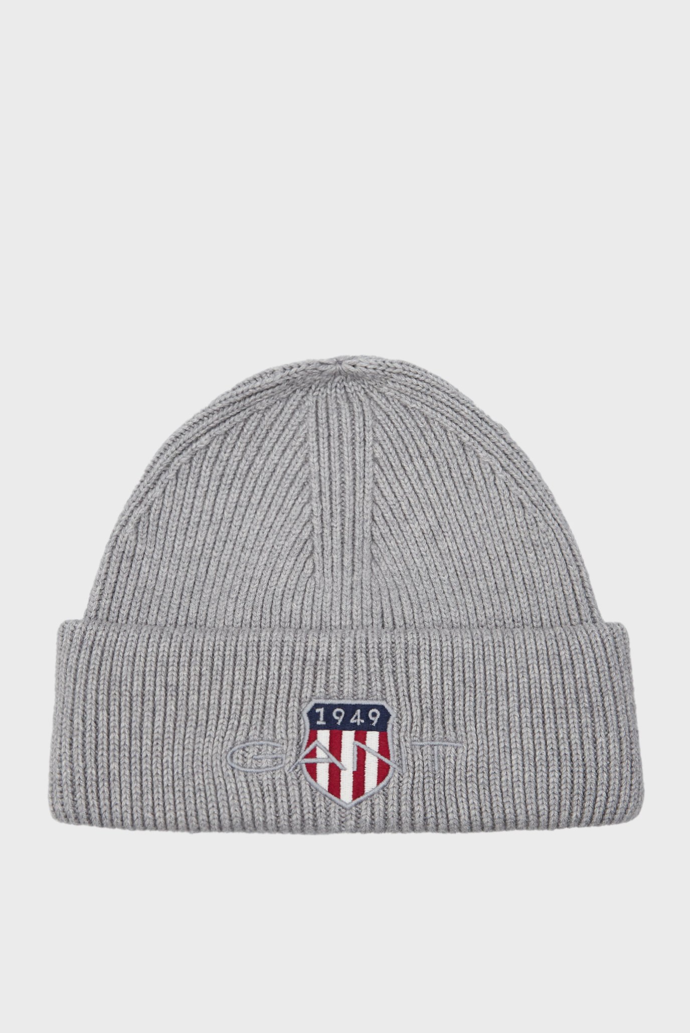 Мужская серая шапка ARCHIVE SHIELD COTTON BEANIE 1