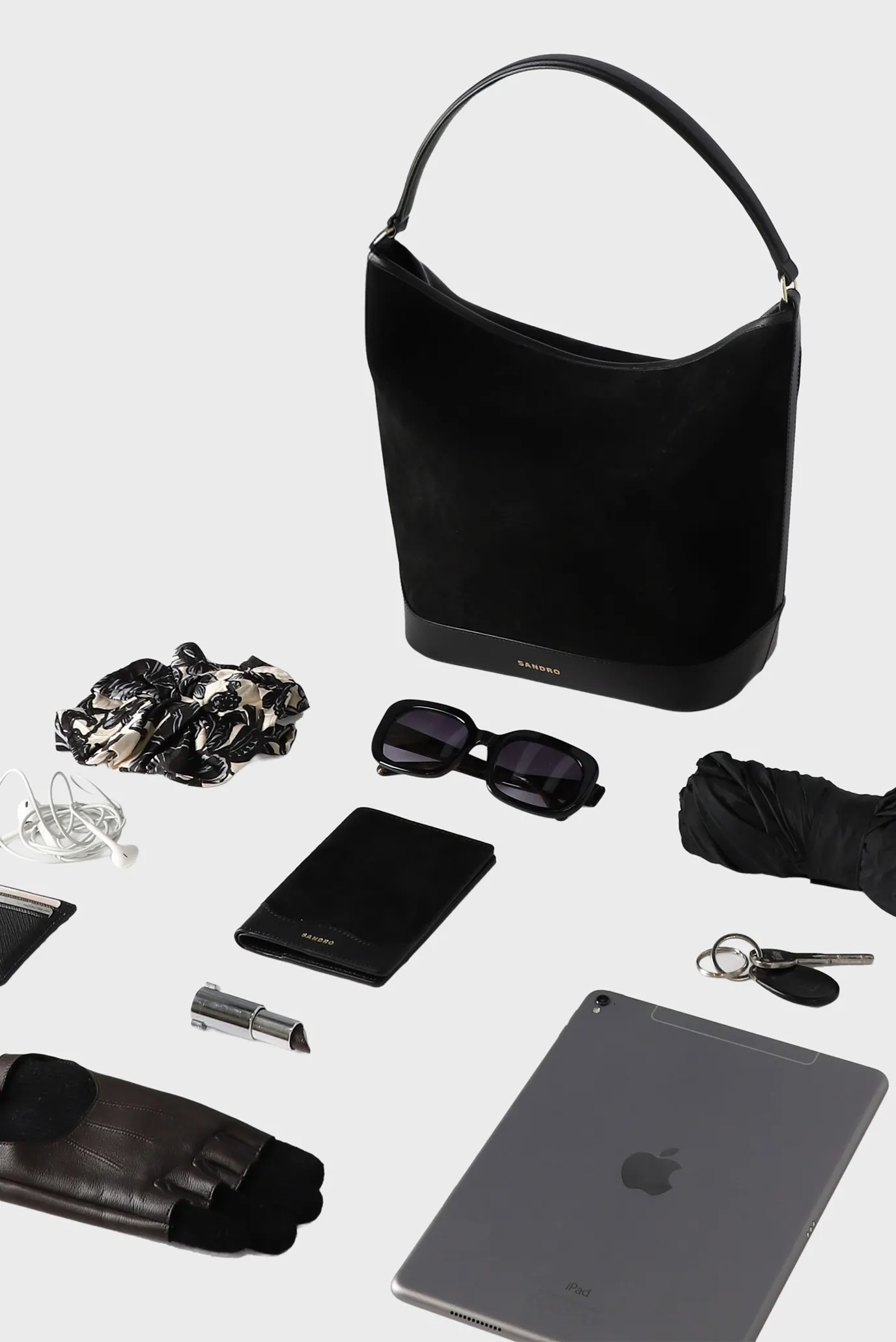 Жіноча чорна замшева сумка TANGOSO 5