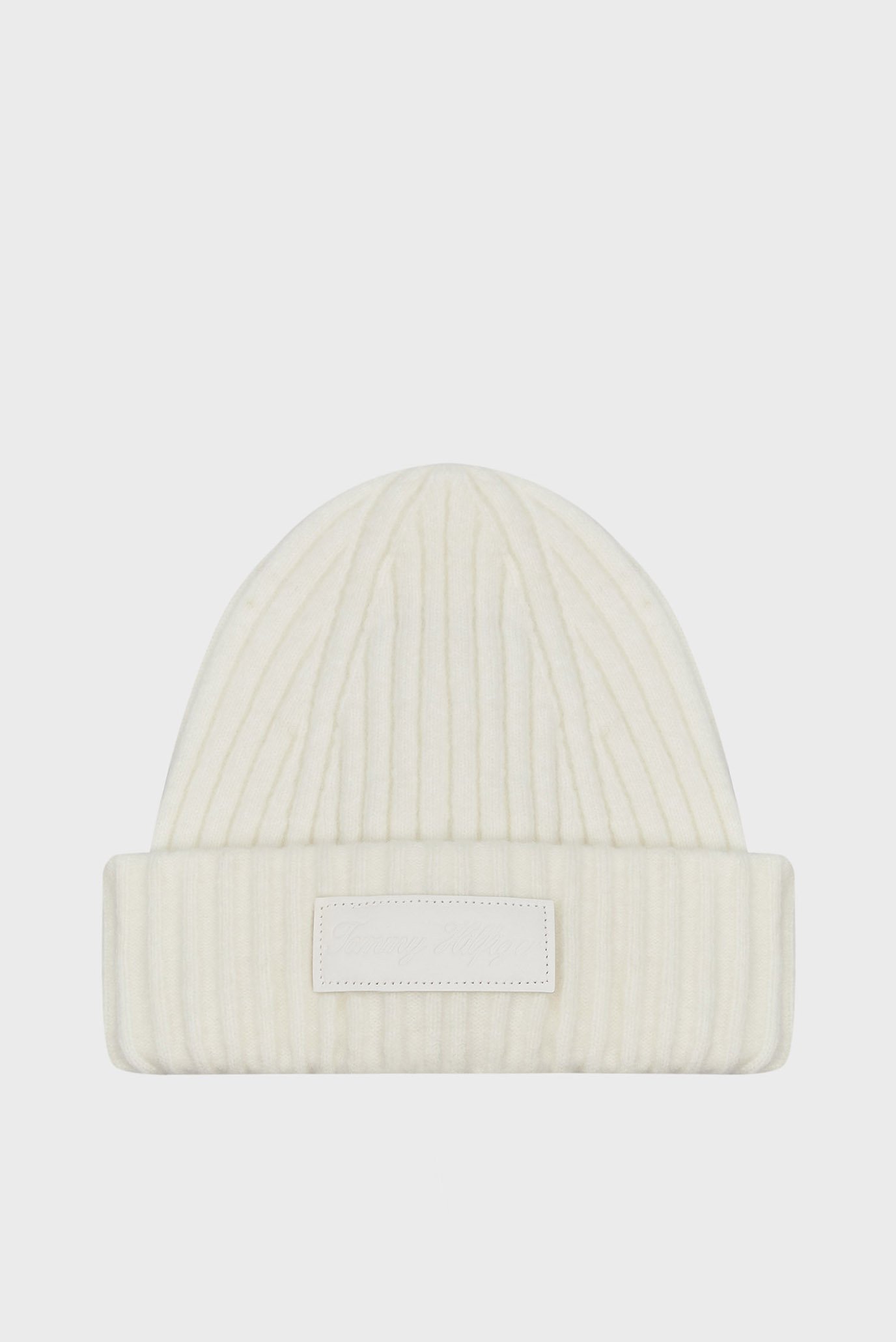 Женская белая шапка TOMMY TWIST BEANIE 1