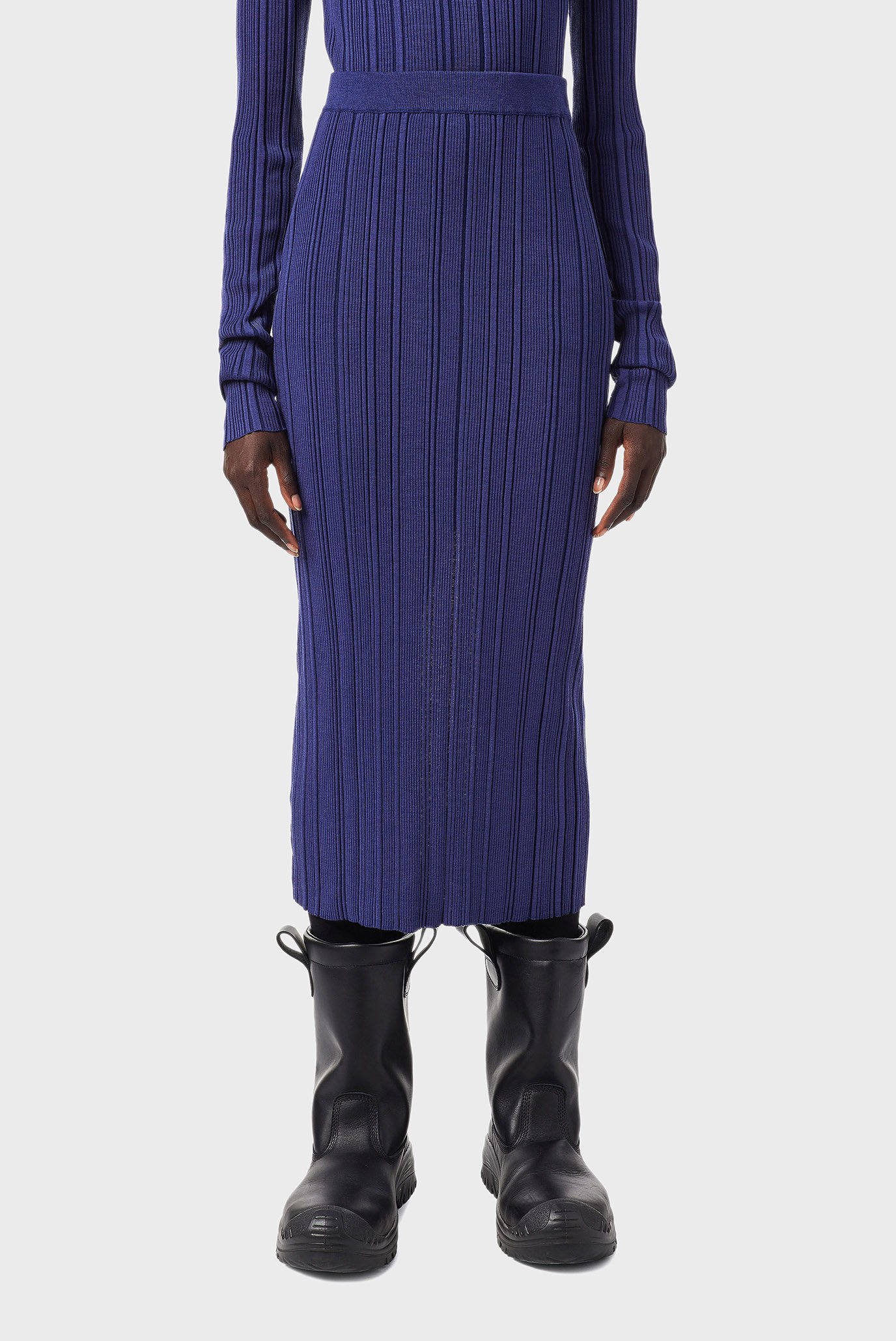 Женская синяя шерстяная юбка M-ARVADA 1