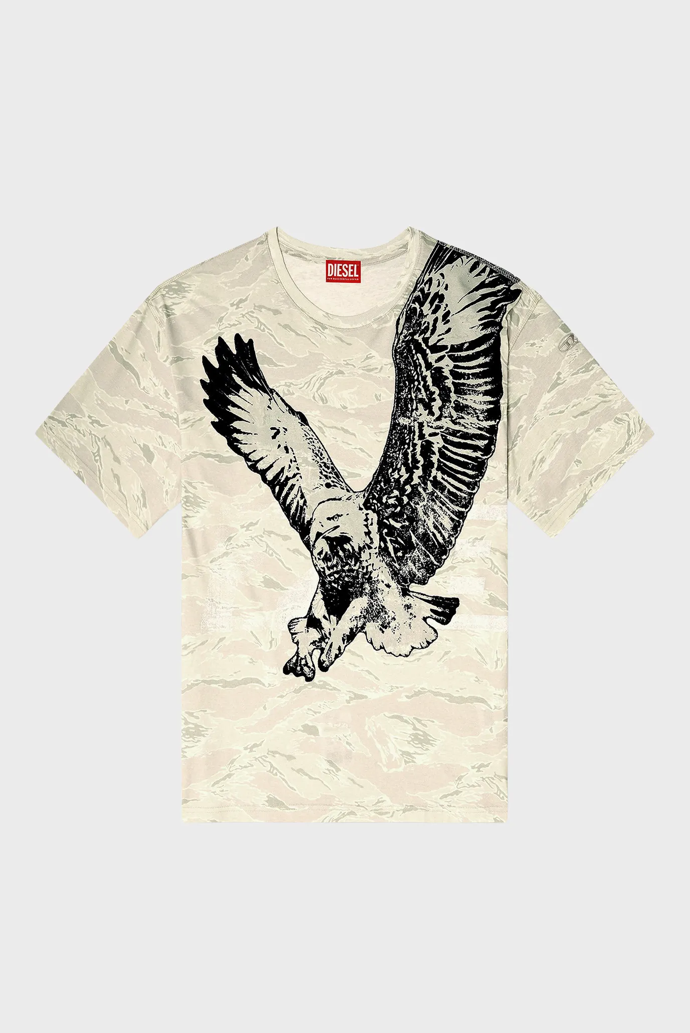 Мужская бежевая футболка с узором T-BOXT-T14 4