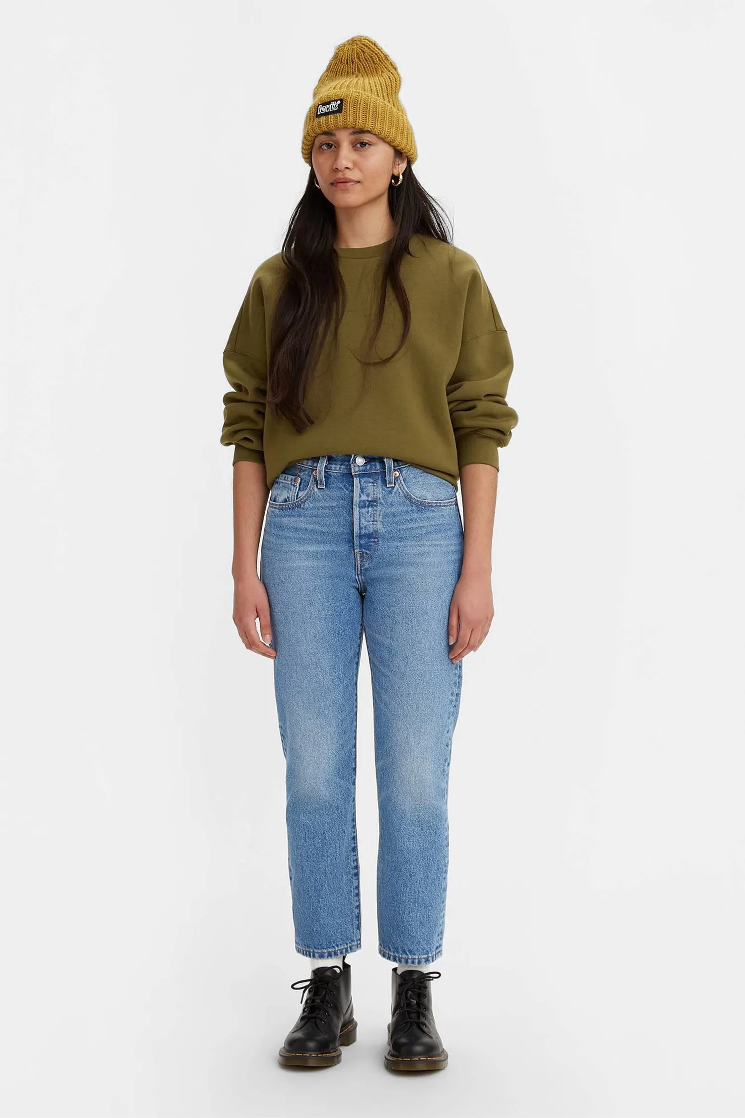 Женские голубые джинсы 501® Straight Crop Levi's® 36200;0236