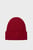 Женская бордовая шапка CK EMBROIDERY COTTON RIB BEANIE