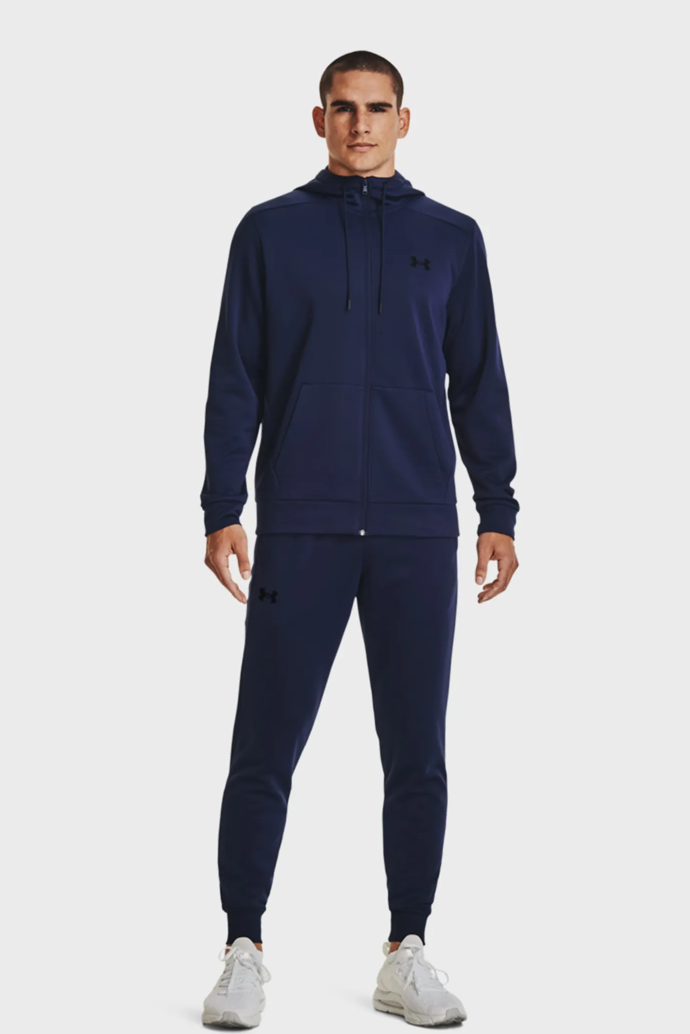 Чоловічі темно-сині спортивні штани UA Armour Fleece Joggers-NVY 2