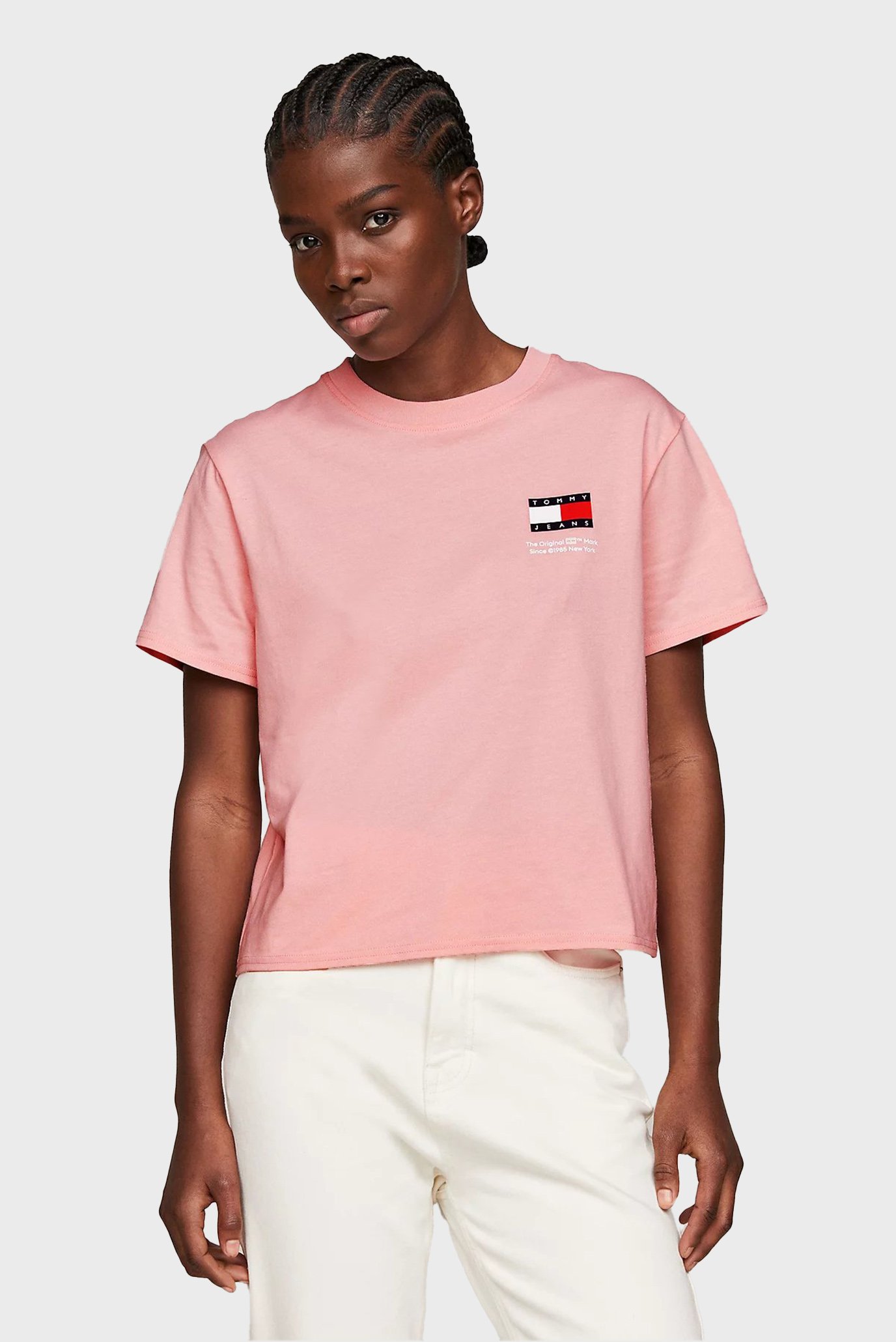 Женская розовая футболка TJW BXY GRAPHIC FLAG TEE 1