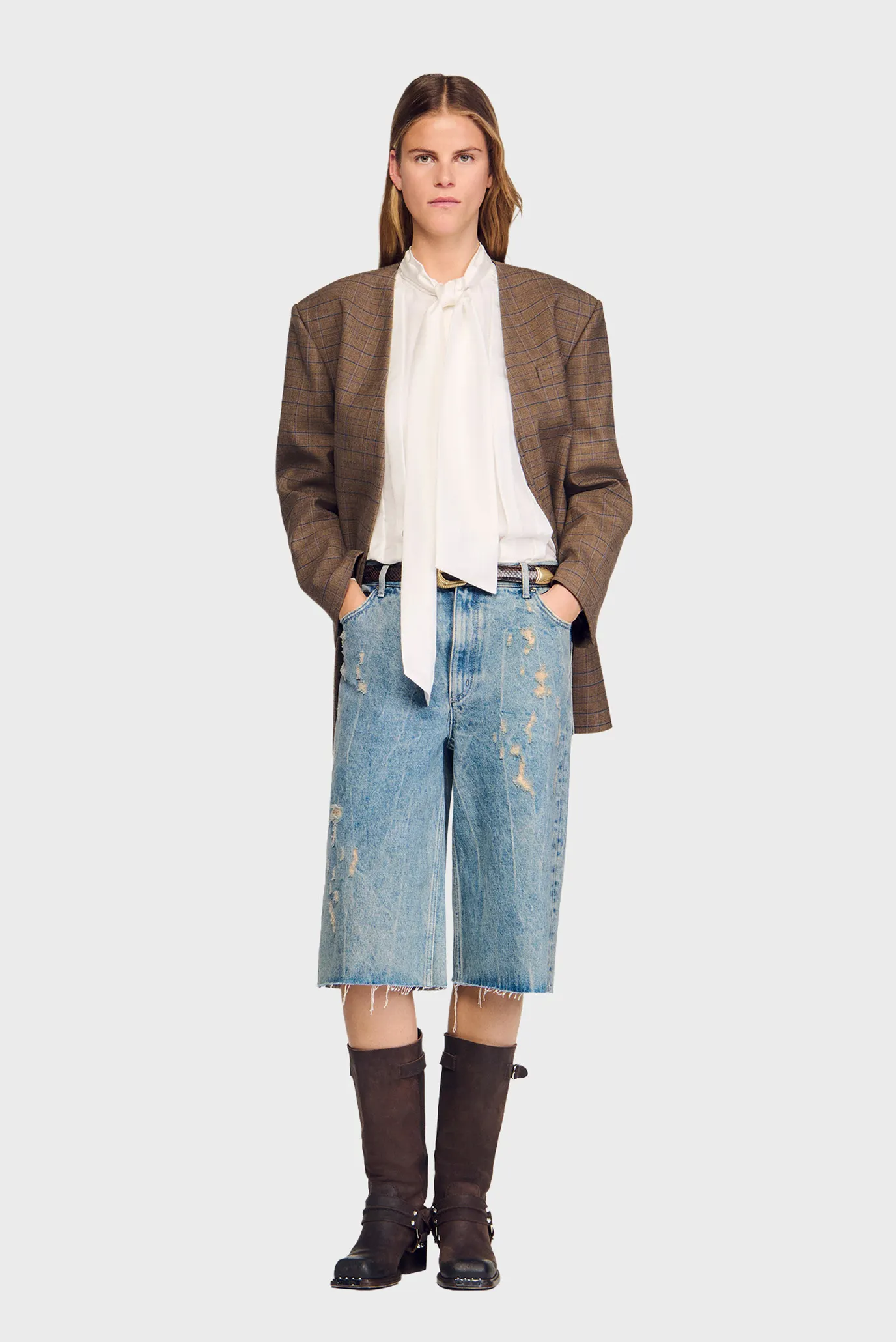 Жіноча біла шовкова блуза 2