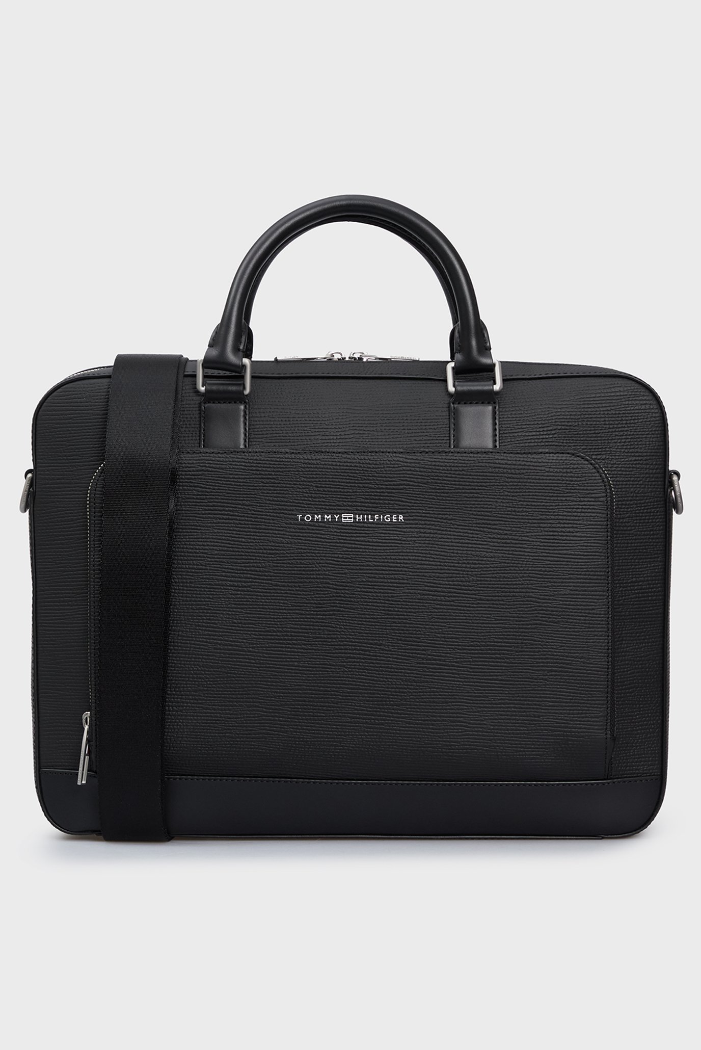 Чоловіча чорна шкіряна сумка для ноутбука TH BUSINESS LEATHER COMPUTER BAG 1