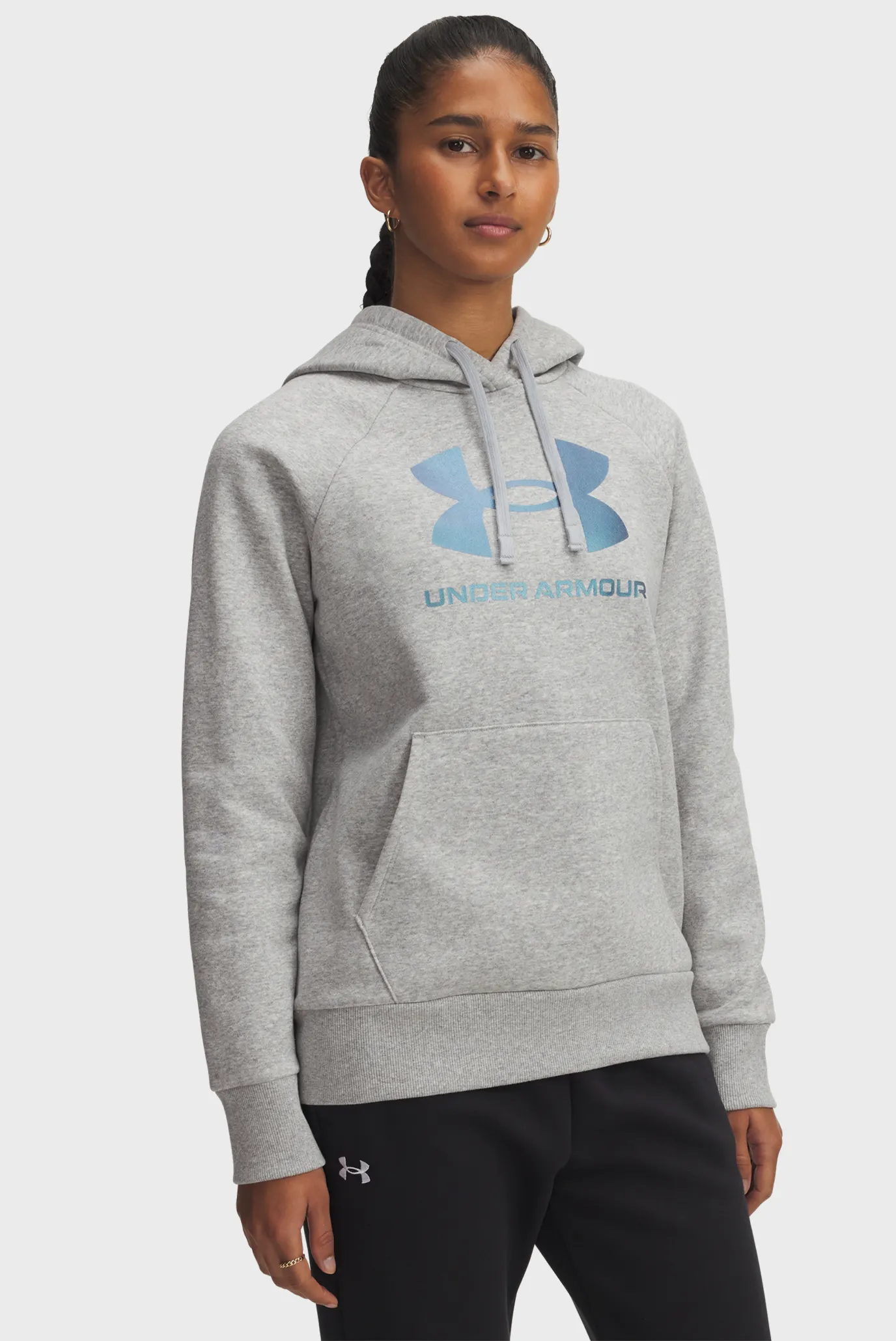 Жіноче сіре худі UA Rival Flc Shimmer Hdy 1