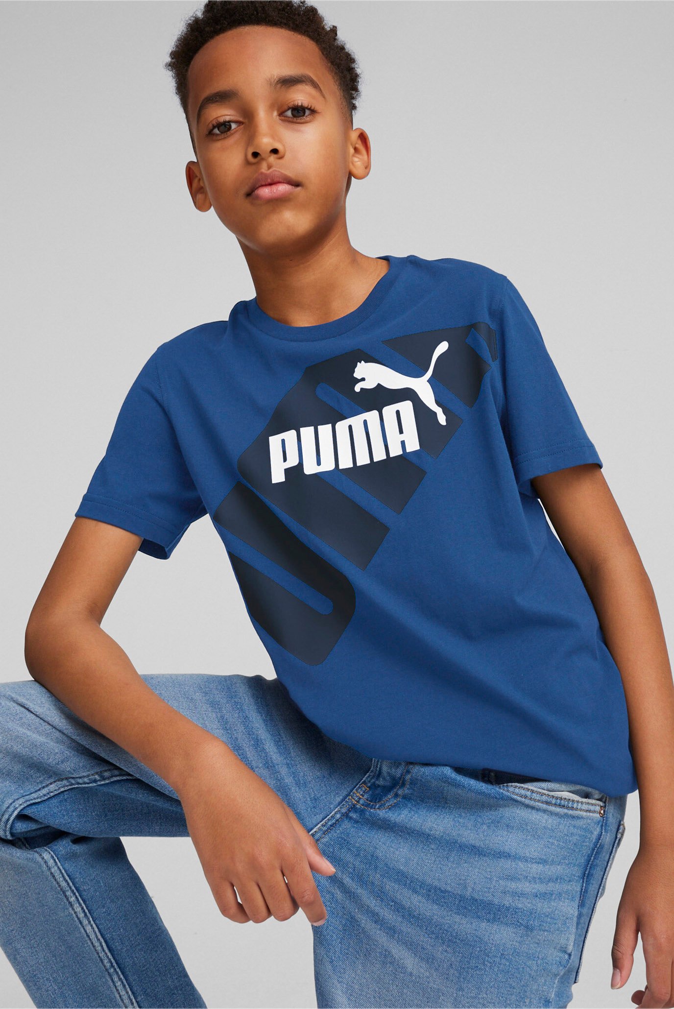 Дитяча синя футболка PUMA POWER Youth Graphic Tee 1