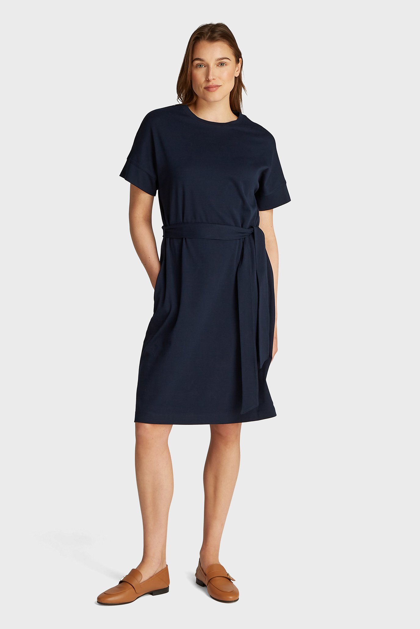 Женское темно-синее платье COTTON INTERLOCK Синий L Tommy Hilfiger WW0WW45183 Женское темно-синее платье COTTON INTERLOCK Синий L Tommy Hilfiger WW0WW45183