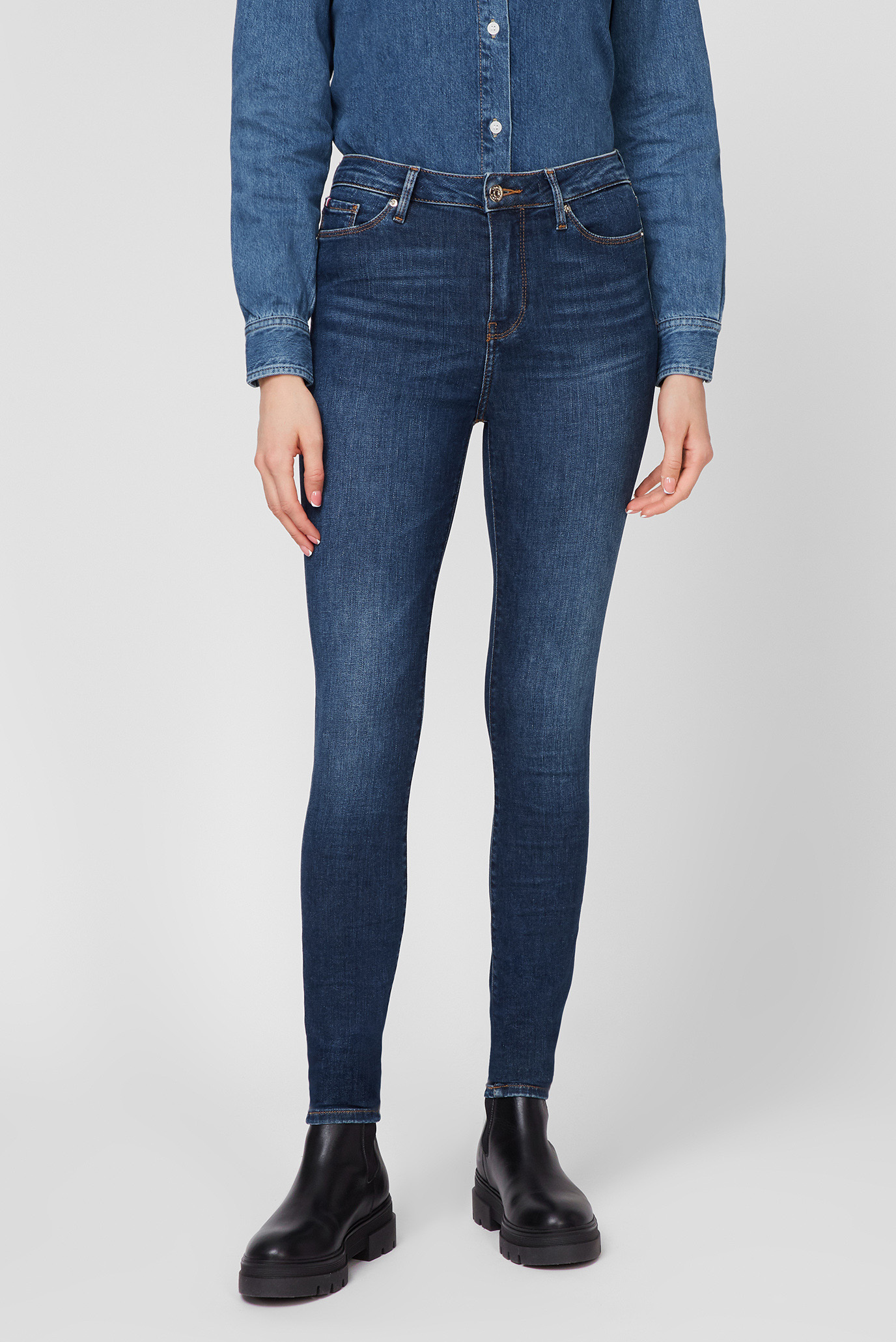 Женские синие джинсы TH FLEX HARLEM SKINNY Синий 27-30 Tommy Hilfiger WW0WW32748 Женские синие джинсы TH FLEX HARLEM SKINNY Синий 27-30 Tommy Hilfiger WW0WW32748