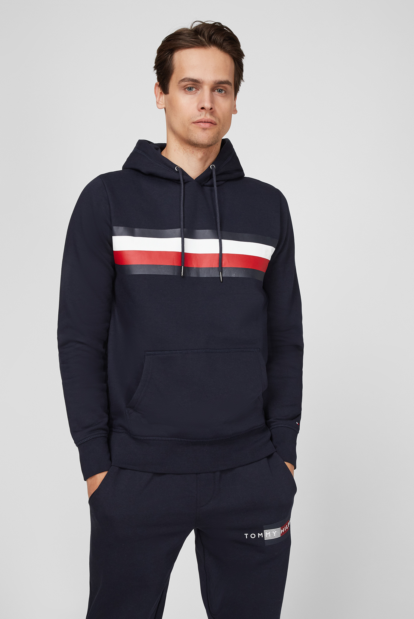 Мужское темно-синее худи GLOBAL STRIPE Синий S Tommy Hilfiger MW0MW21095 Мужское темно-синее худи GLOBAL STRIPE Синий S Tommy Hilfiger MW0MW21095
