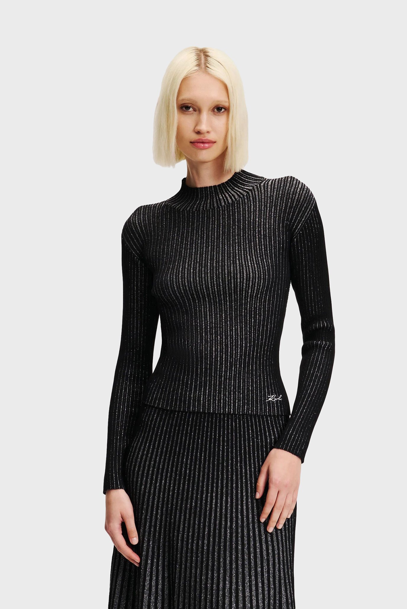 Женский черный джемпер LUREX KNIT TOP 1