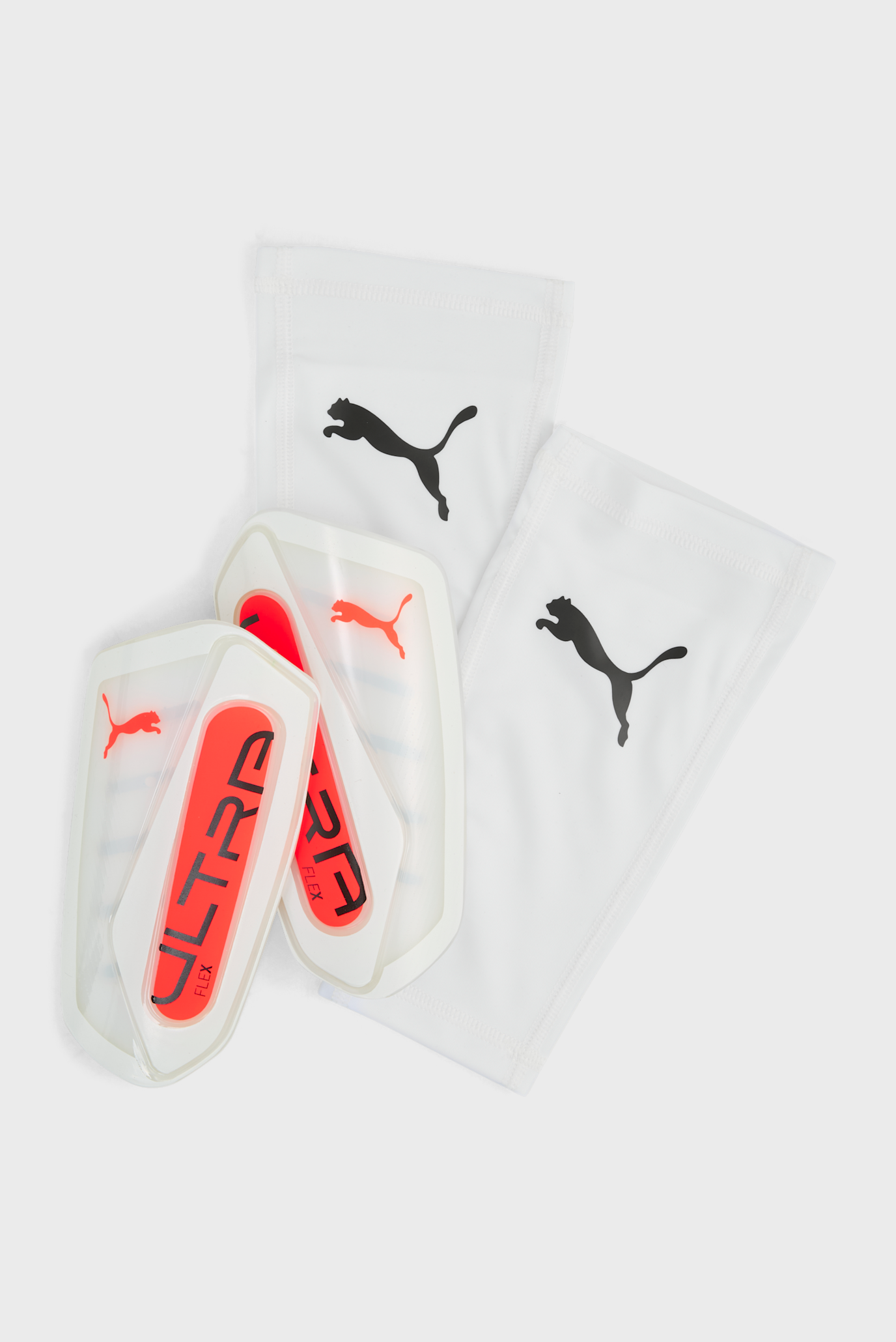 Белые футбольные щитки ULTRA Flex Football Sleeves Shinguards 1