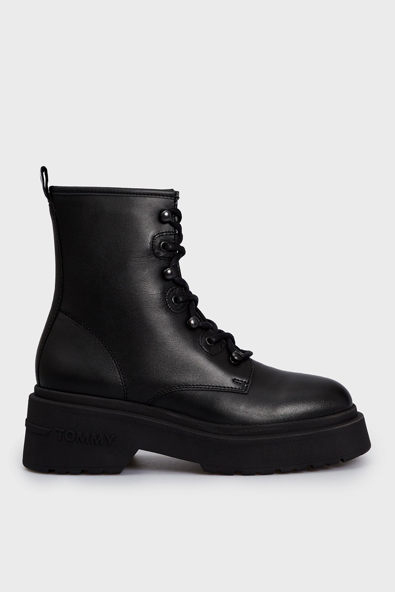 Женские черные кожаные ботинки TJW LACE UP BOOT CHUNKY 1