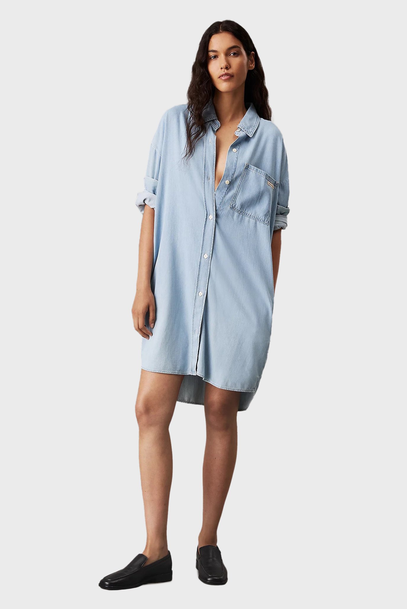 Жіноча блакитна джинсова сукня LOOSE SHIRT LYOCELL DENIM DRESS 1