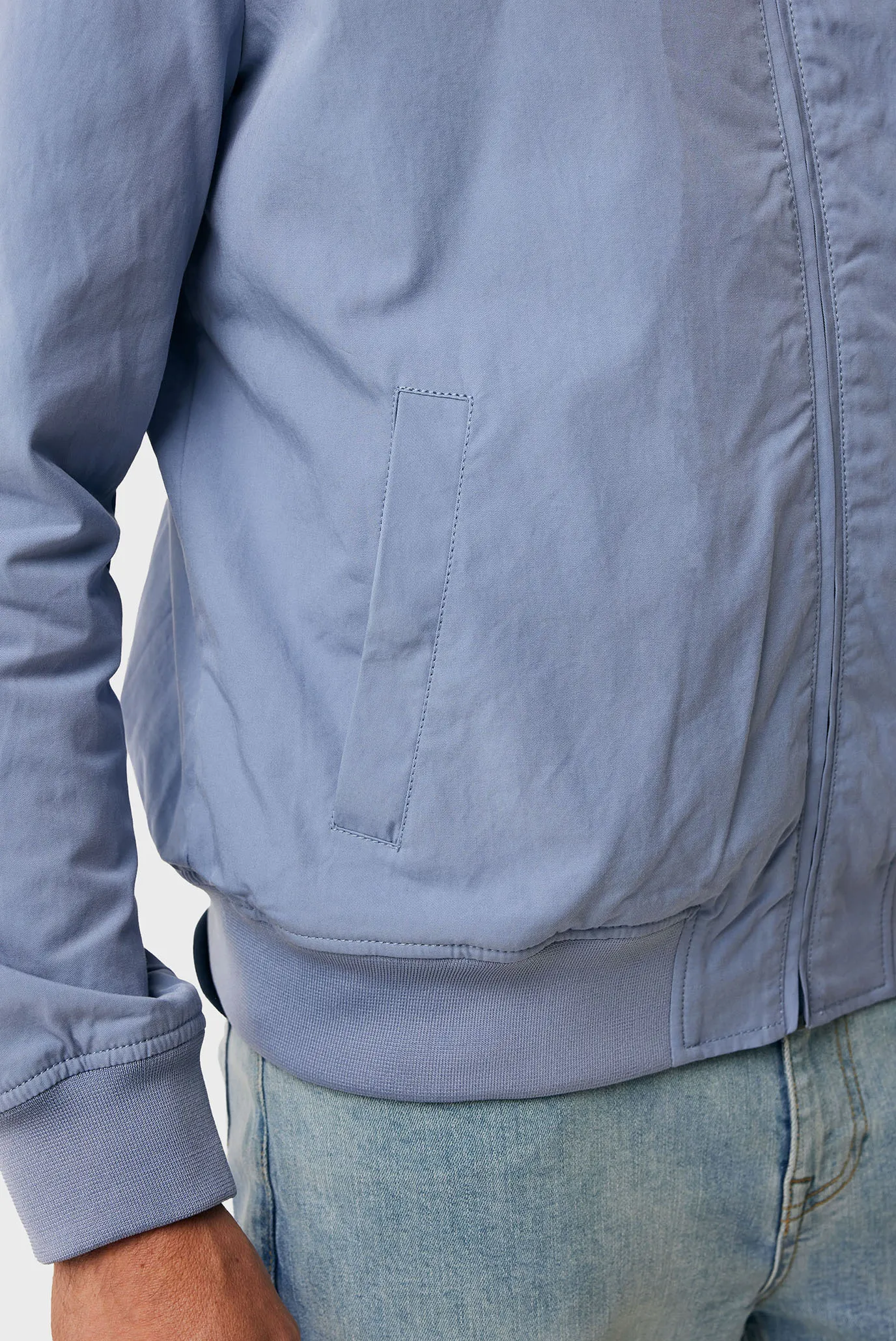 Чоловічий блакитний бомбер Cotton blend bomber jacket 6