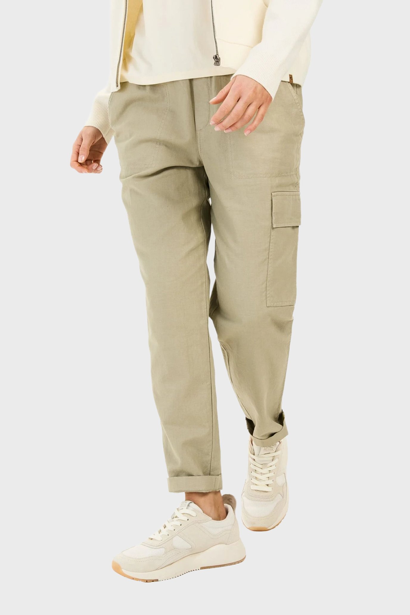 Женские бежевые льняные брюки Бежевый 29-30 Camel Active 376260-5F98-19 Женские бежевые льняные брюки Бежевый 29-30 Camel Active 376260-5F98-19