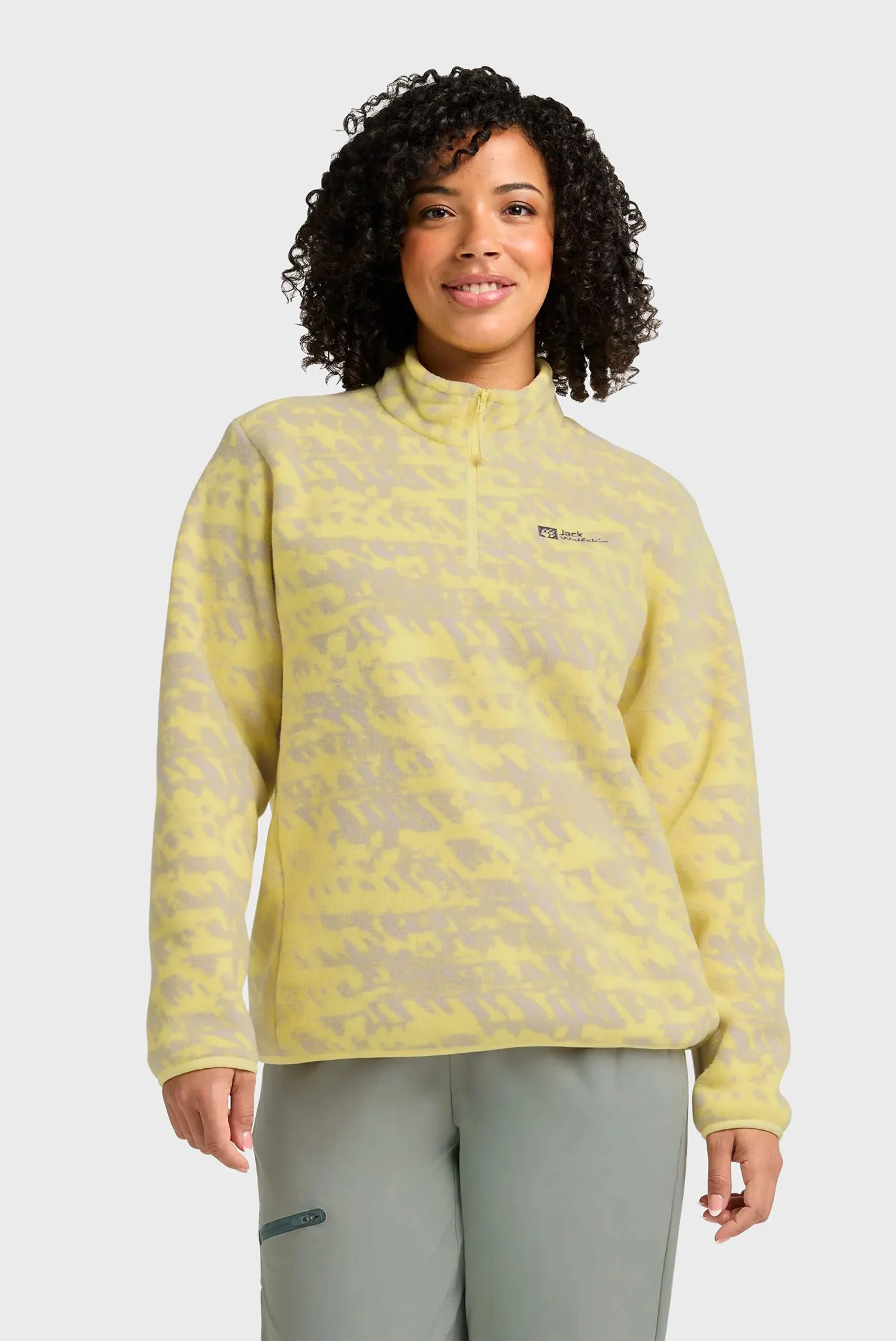 Женская желтая спортивная кофта с узором 1