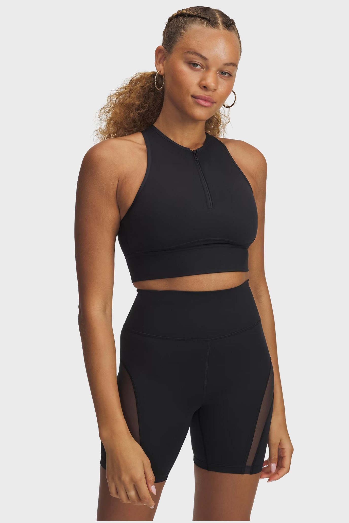 Женский черный топ Meridian Zip Tank Черный M Under Armour 6000361-001 Женский черный топ Meridian Zip Tank Черный M Under Armour 6000361-001