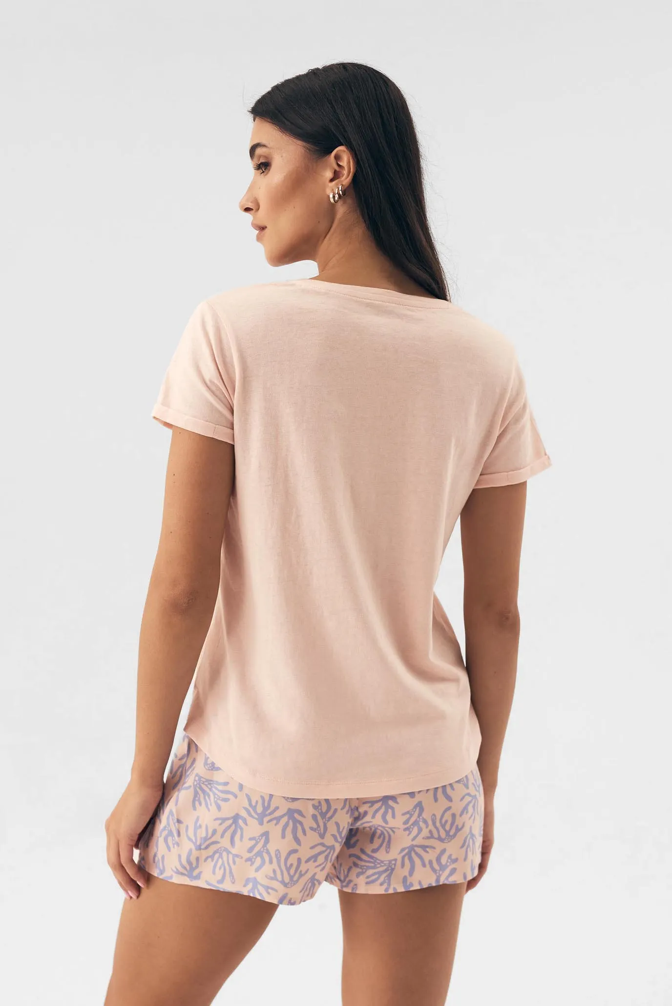 Женская розовая пижама (футболка, шорты) Nadar 3