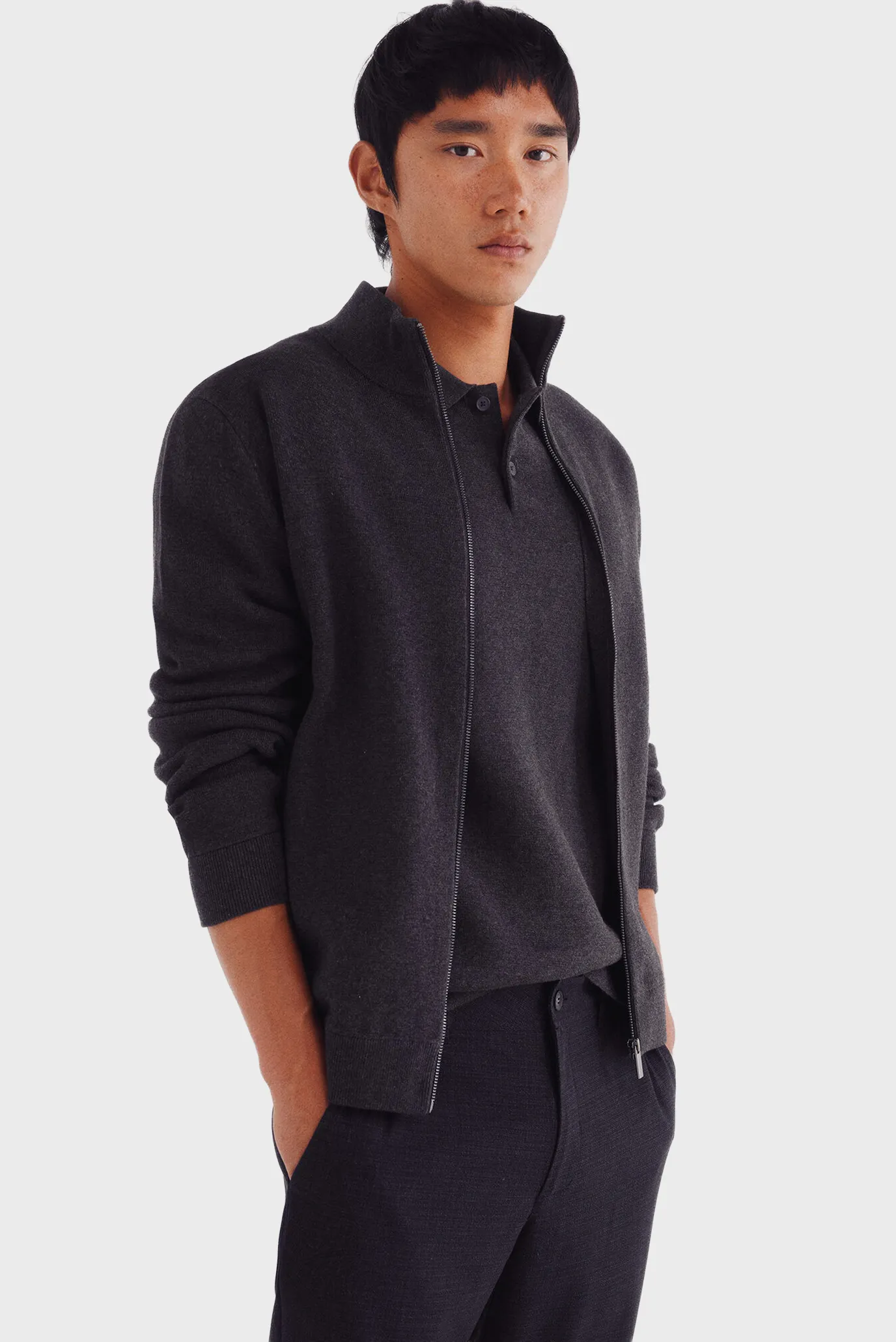 Чоловічий темно-сірий кардиган 3