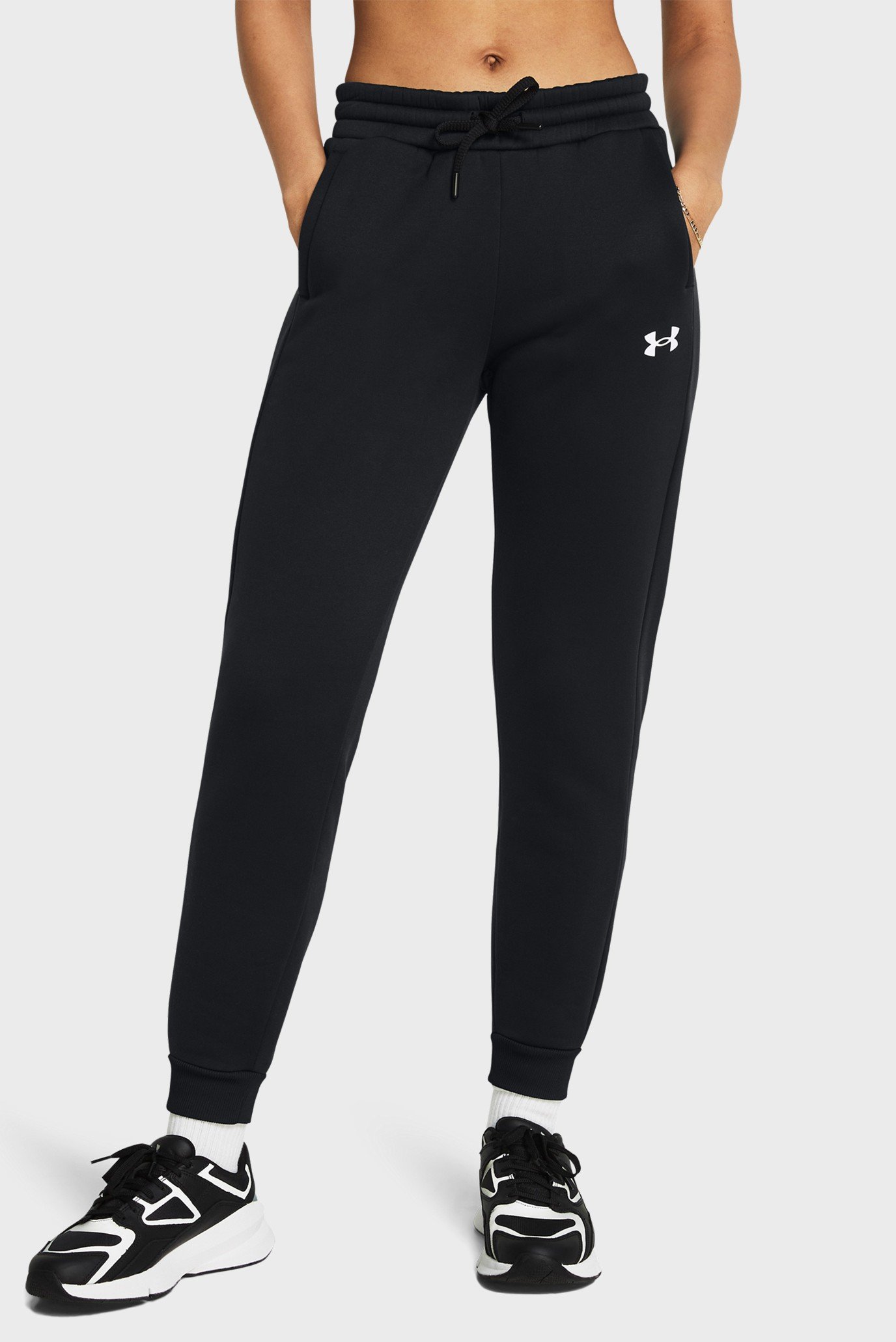 Женские черные спортивные брюки UA Armour Fleece Jogger 1