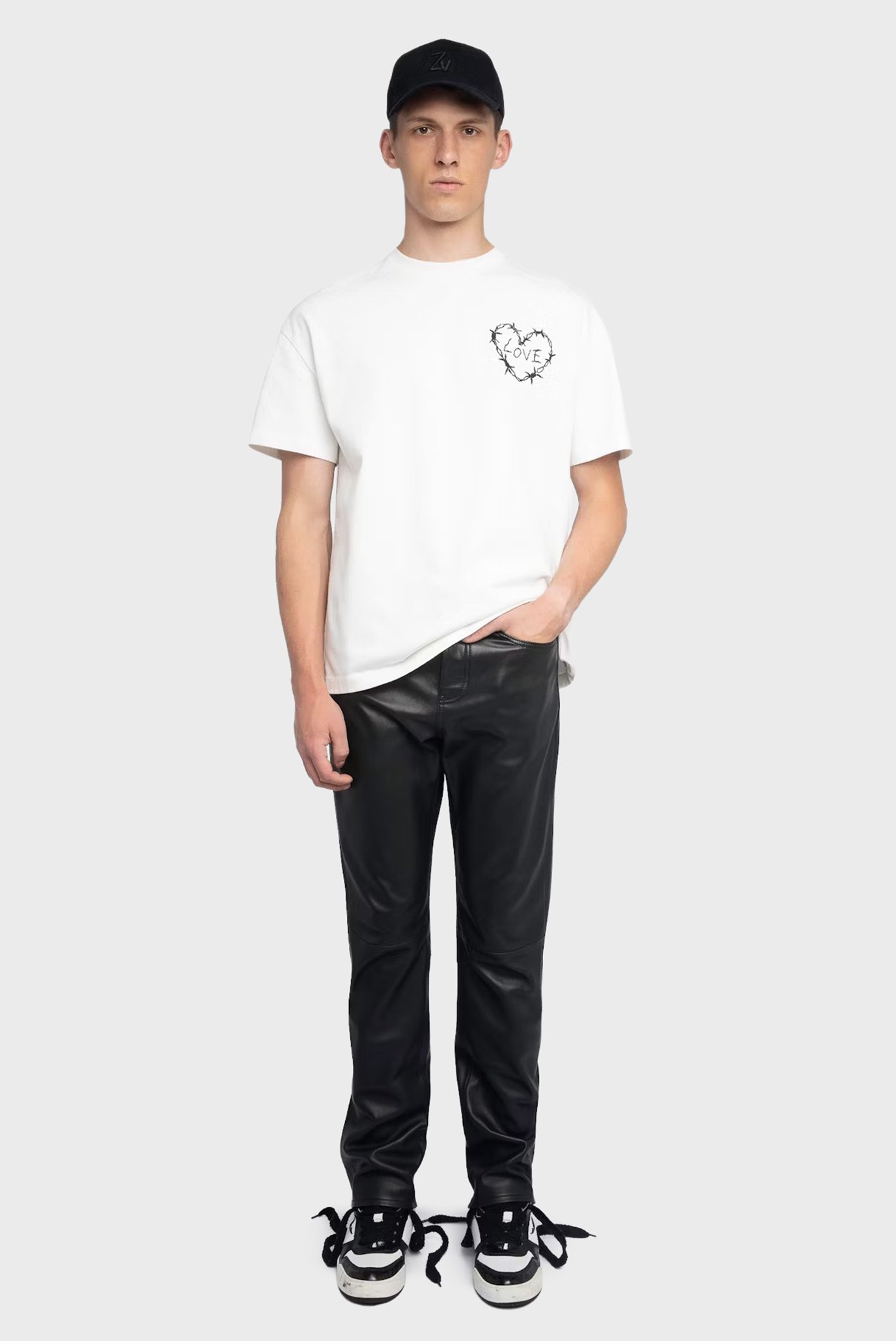 Мужская белая футболка Teddy Белый M ZADIG&VOLTAIRE JMTS01746_ECRU Мужская белая футболка Teddy Белый M ZADIG&VOLTAIRE JMTS01746_ECRU