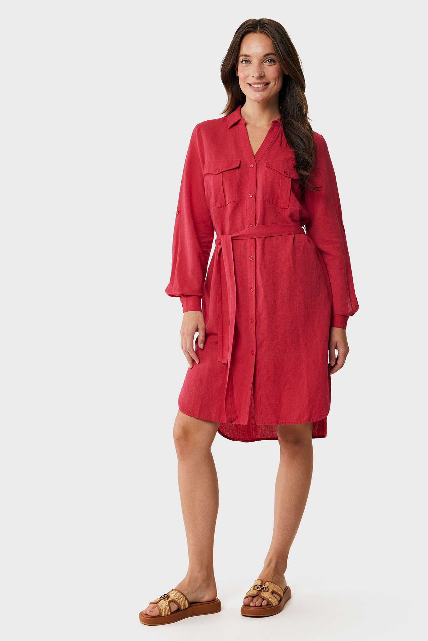 Женское красное льняное платье Linen midi dress Красный 40 Mexx MF006301951W Женское красное льняное платье Linen midi dress Красный 40 Mexx MF006301951W