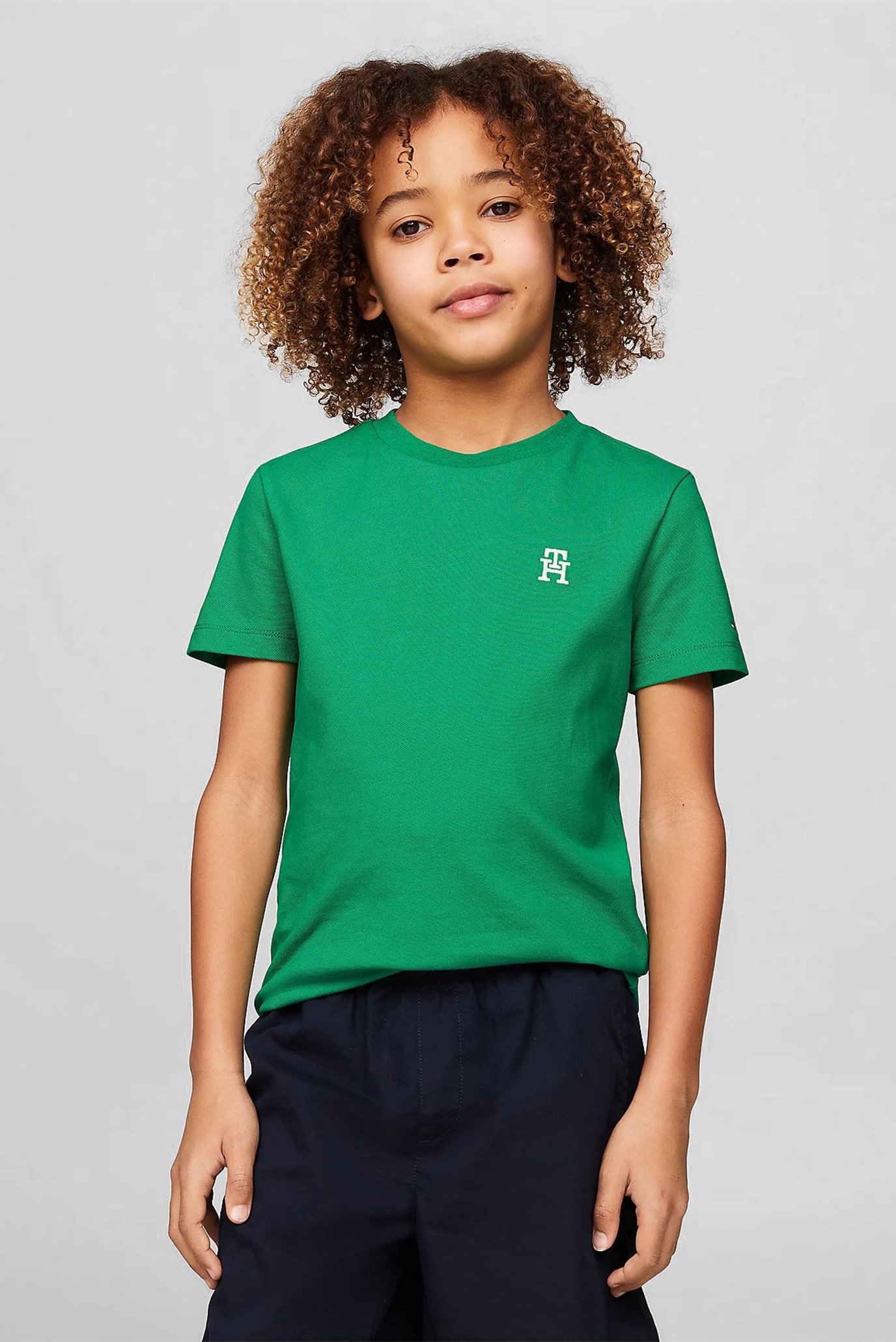 Детская зеленая футболка PIQUE MONOGRAM TEE  S/S 1