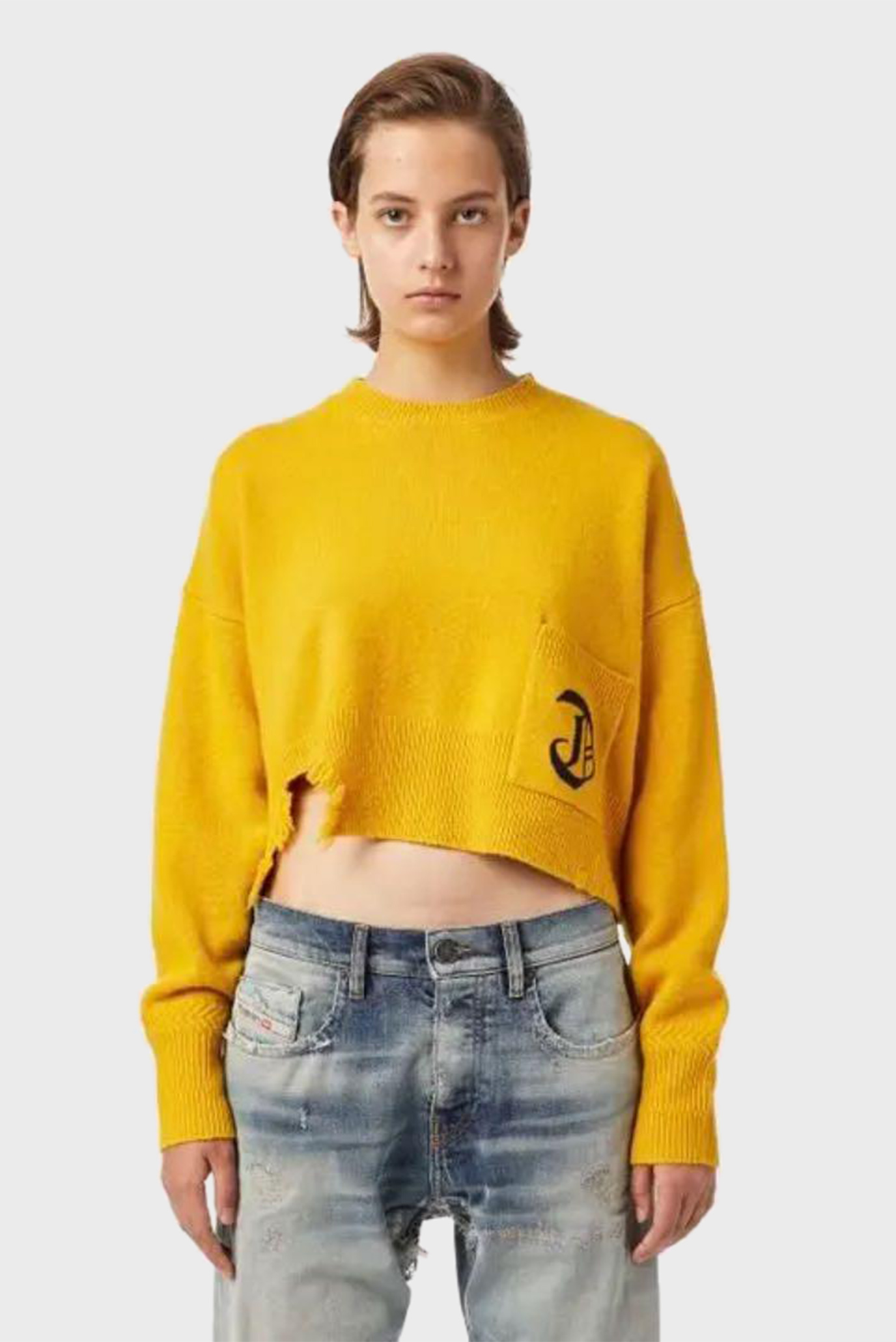 Жіночий жовтий вовняний светр M-IDAHI 1