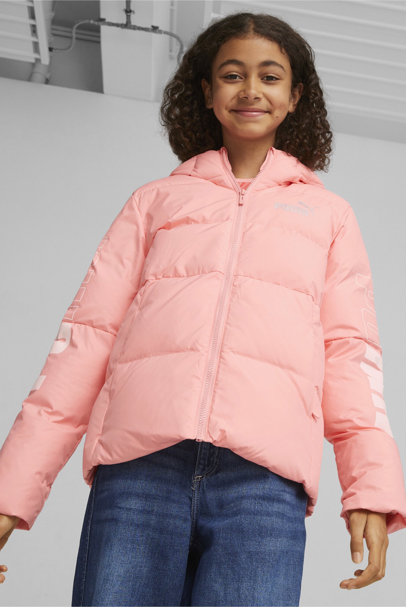 Детская розовая куртка PUMA POWER Youth Hooded Jacket 1