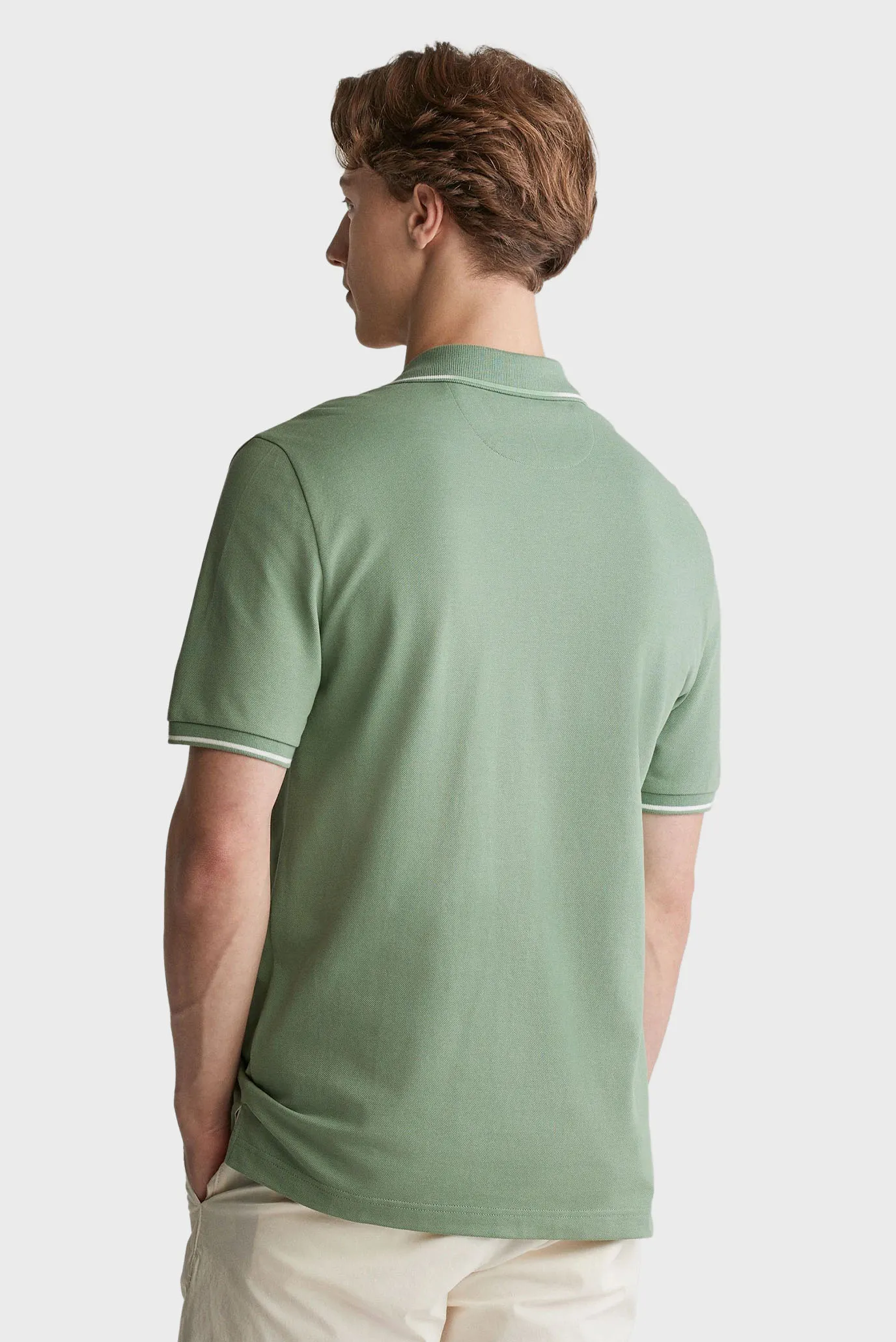 Чоловіче зелене поло TIPPING SS PIQUE POLO 3