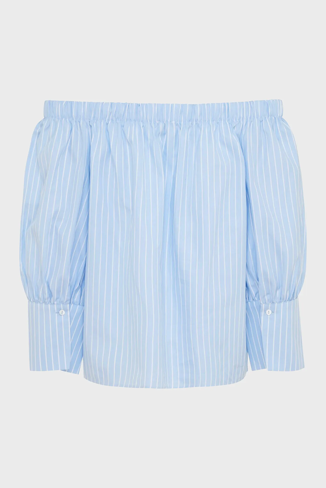 Жіноча блакитна блуза у смужку 8