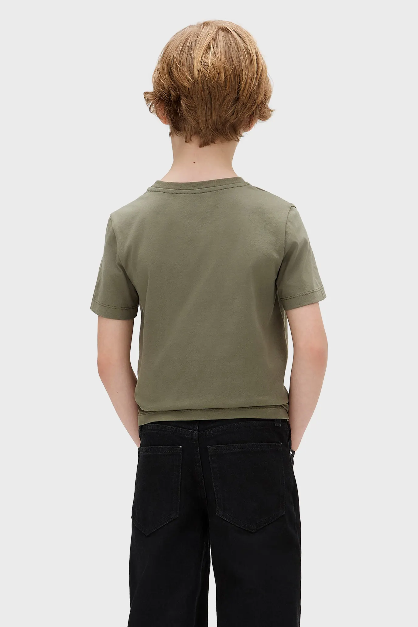 Детская оливковая футболка CREST LOGO 4