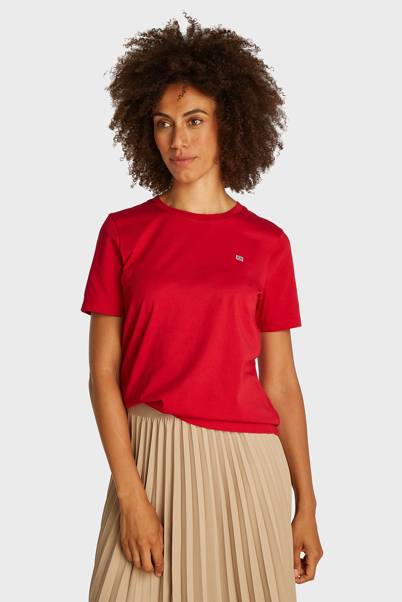 Женская красная футболка REG CONTRAST FLAG Красный S Tommy Hilfiger WW0WW45522 Женская красная футболка REG CONTRAST FLAG Красный S Tommy Hilfiger WW0WW45522