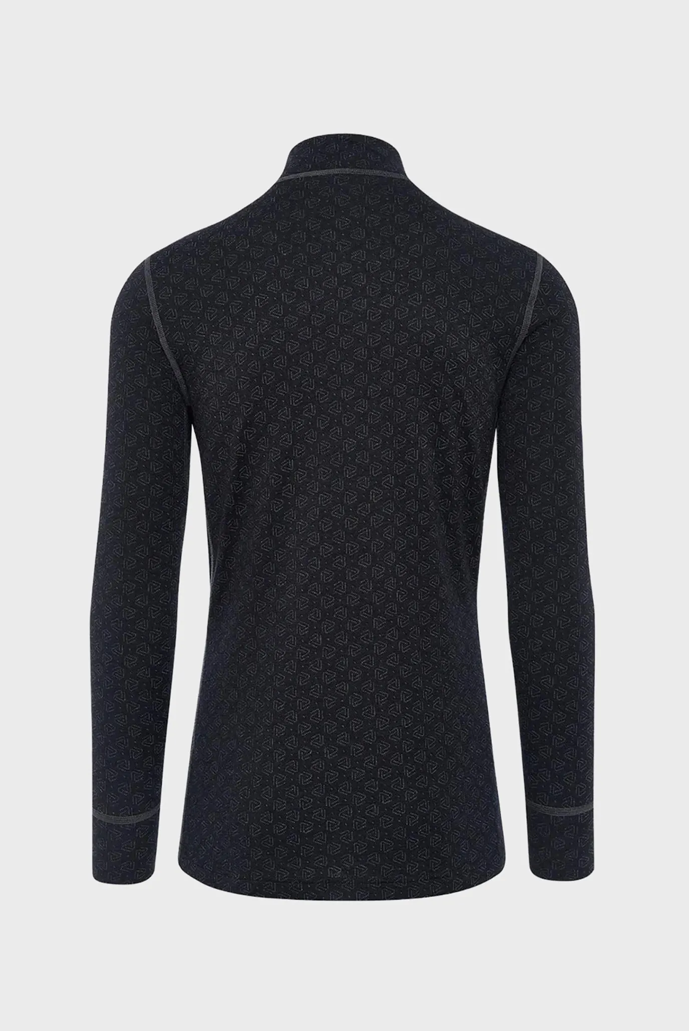 Чоловічий чорний вовняний термореглан з візерунком 2