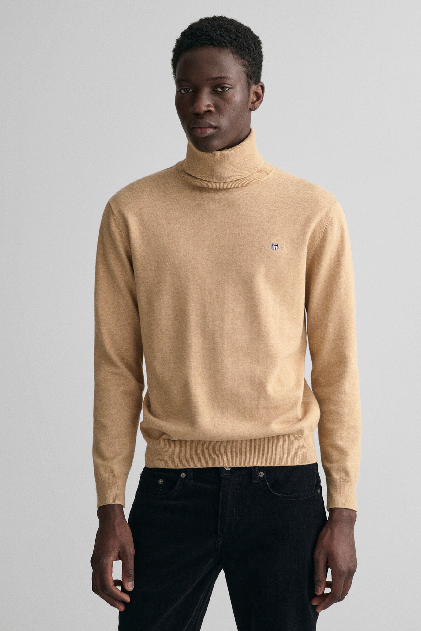 Чоловічий бежевий гольф CLASSIC COTTON ROLLERNECK 1