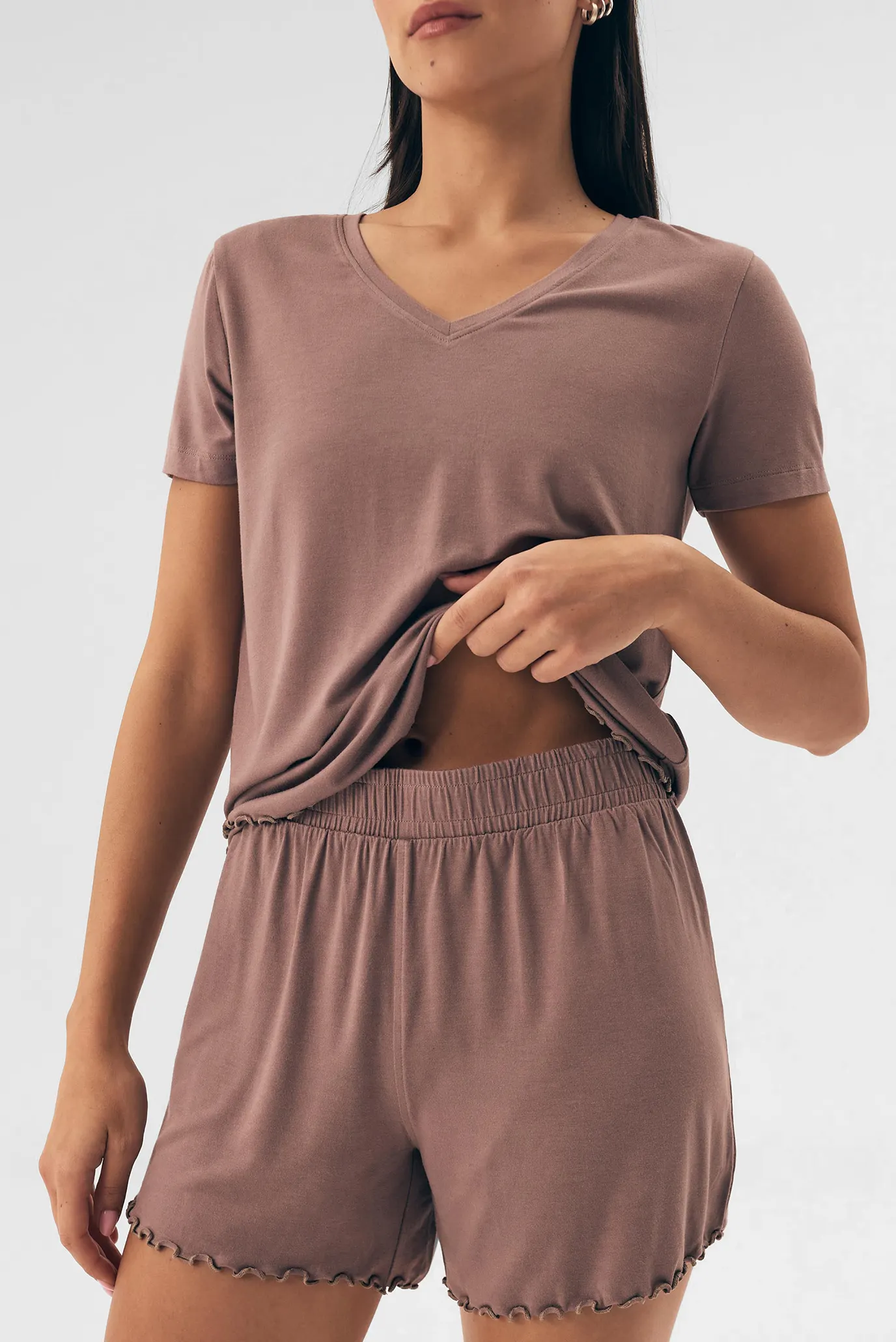 Жіноча рожева піжама (футболка, шорти) Noves 4