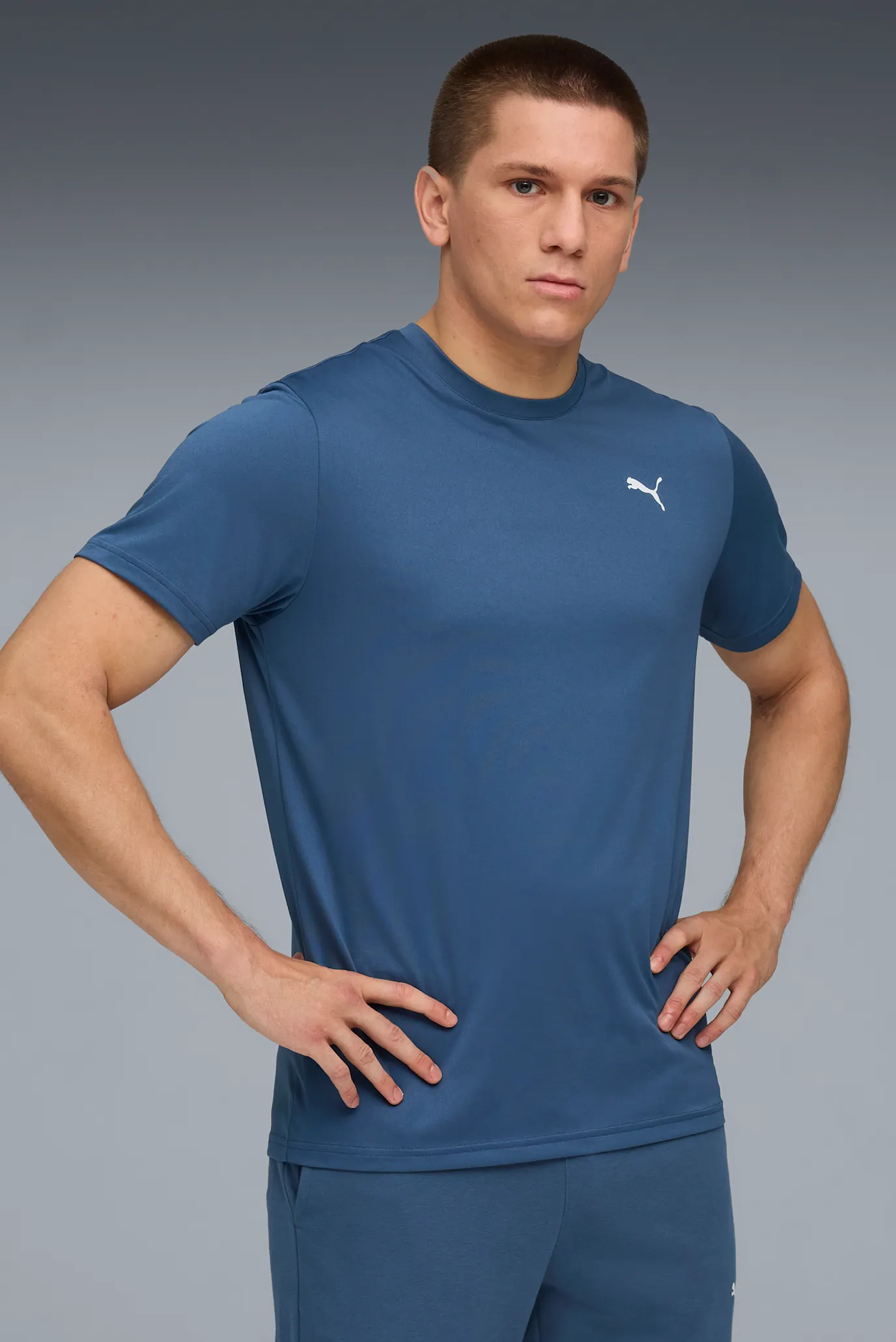 Мужская синяя футболка TAD ESSENTIALS Solid Cat Tee Men 1