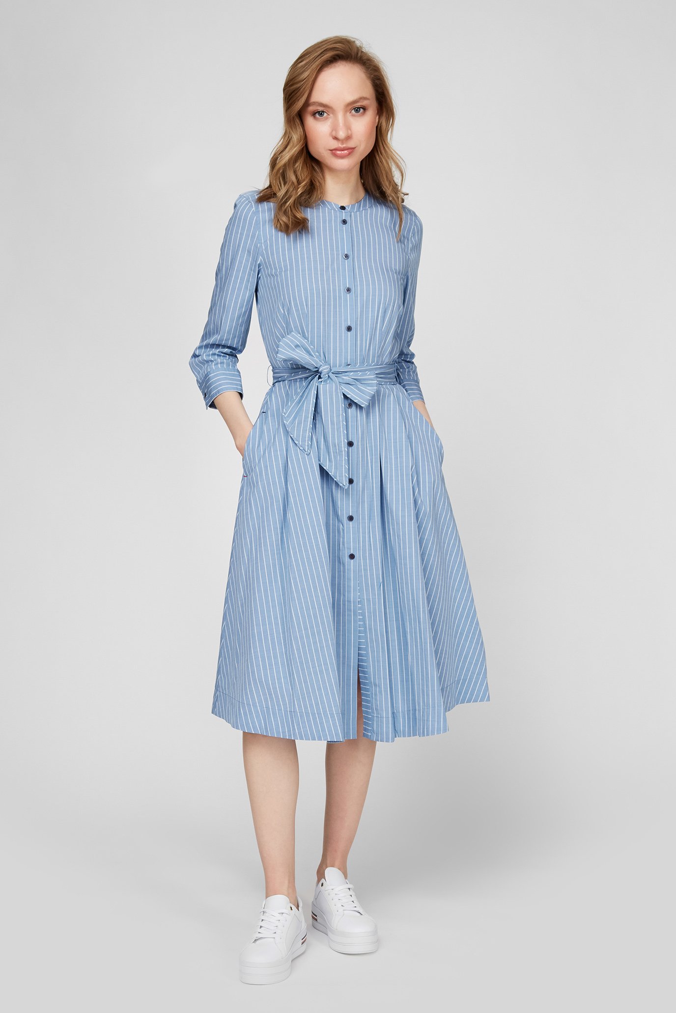 Жіноча блакитна сукня Y / D COT SHIRT MIDI DRESS 7/8 SLV 1