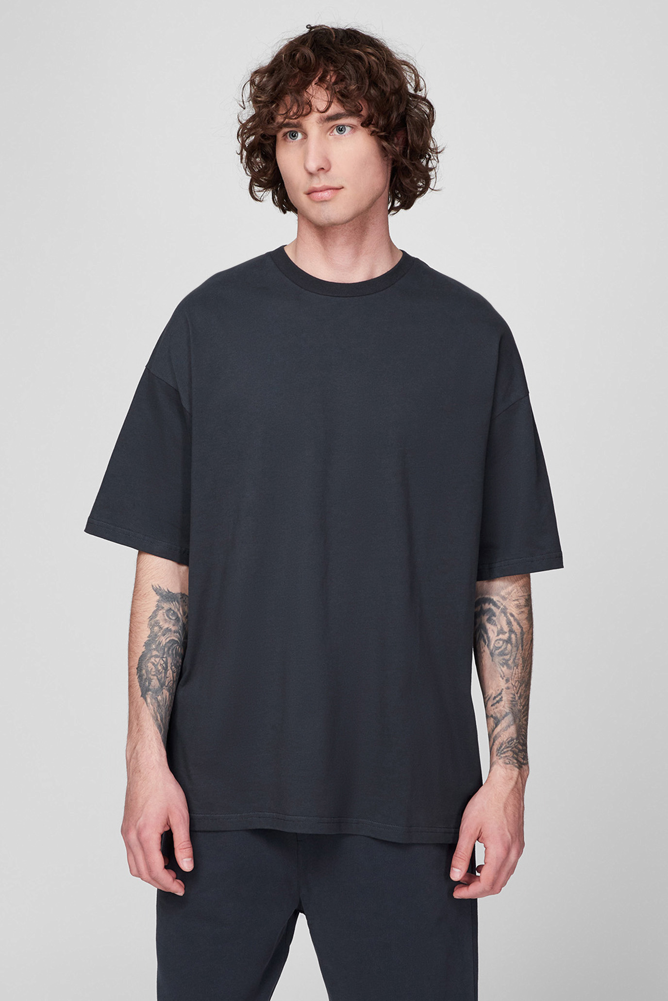 Мужская черная футболка Oversize 1