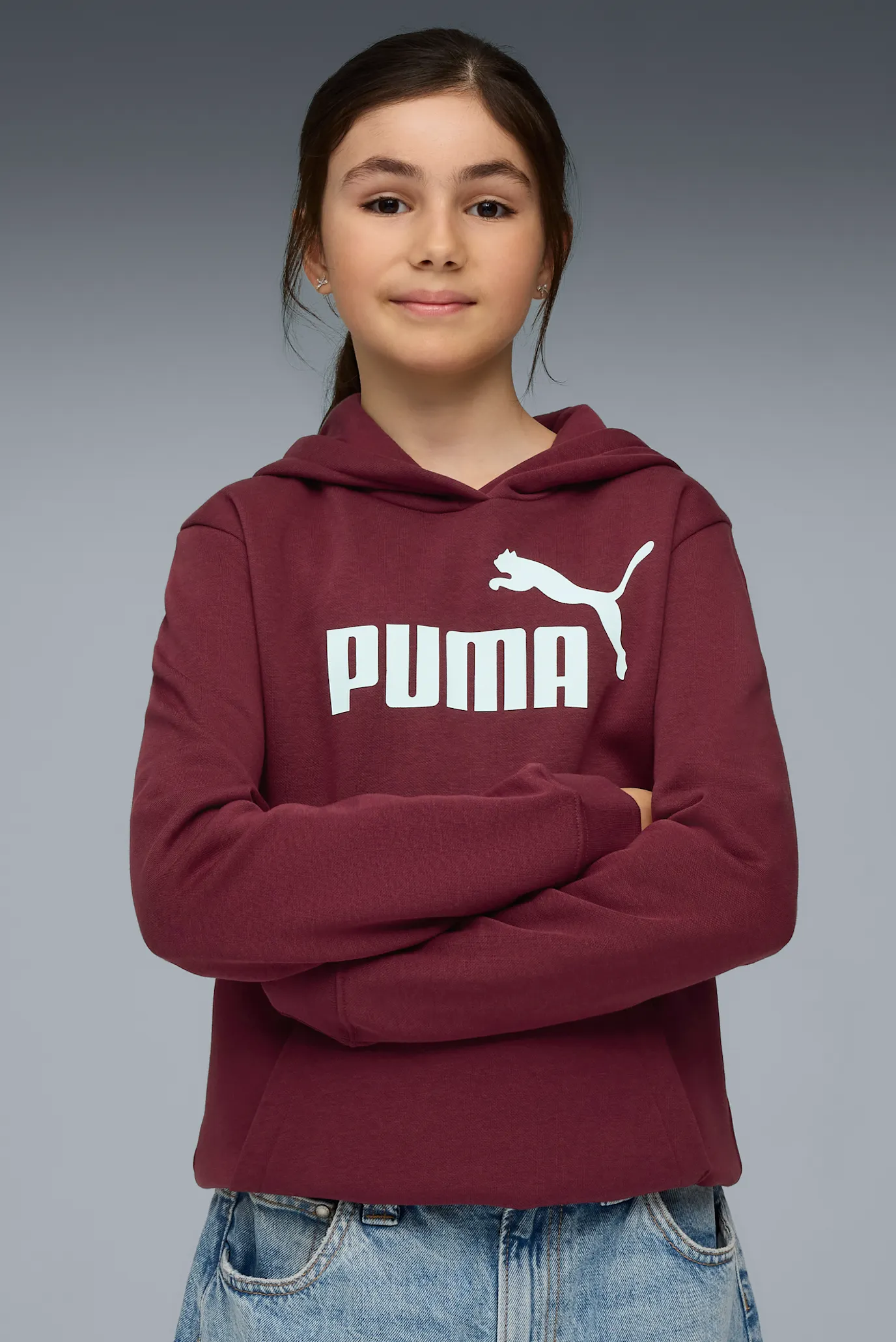 Детское бордовое худи ESS No. 1 Logo Fleece Hoodie Youth 1