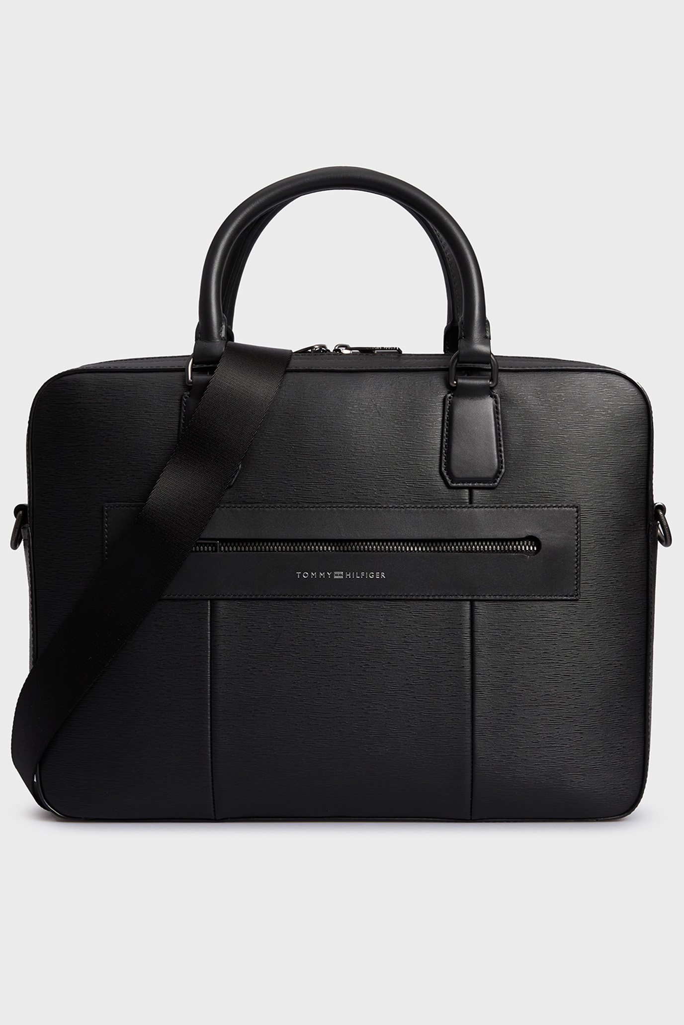 Чоловіча чорна шкіряна сумка для ноутбука TH BUSINESS LEATHER COMPUTER BAG 1