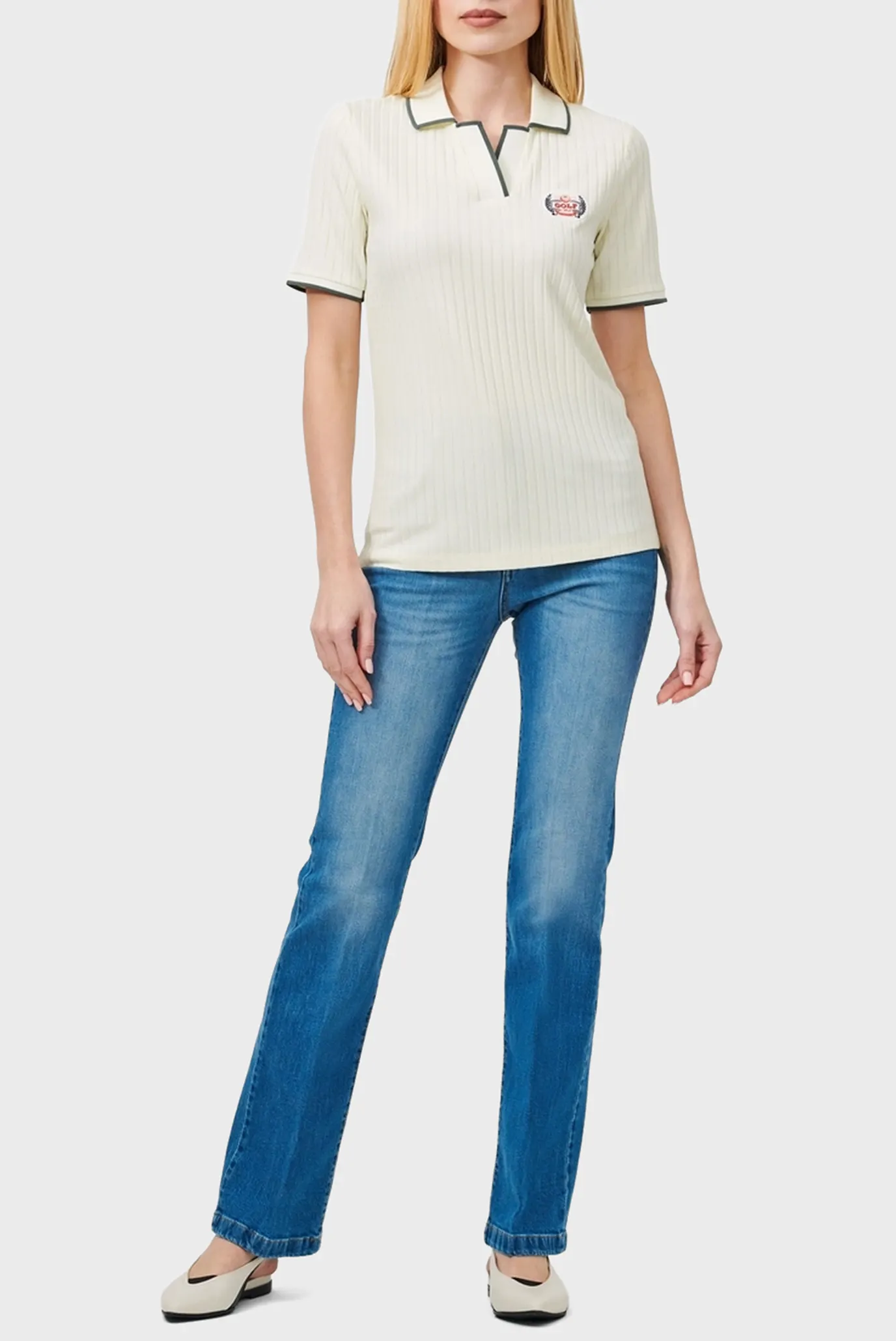 Женское белое поло 7