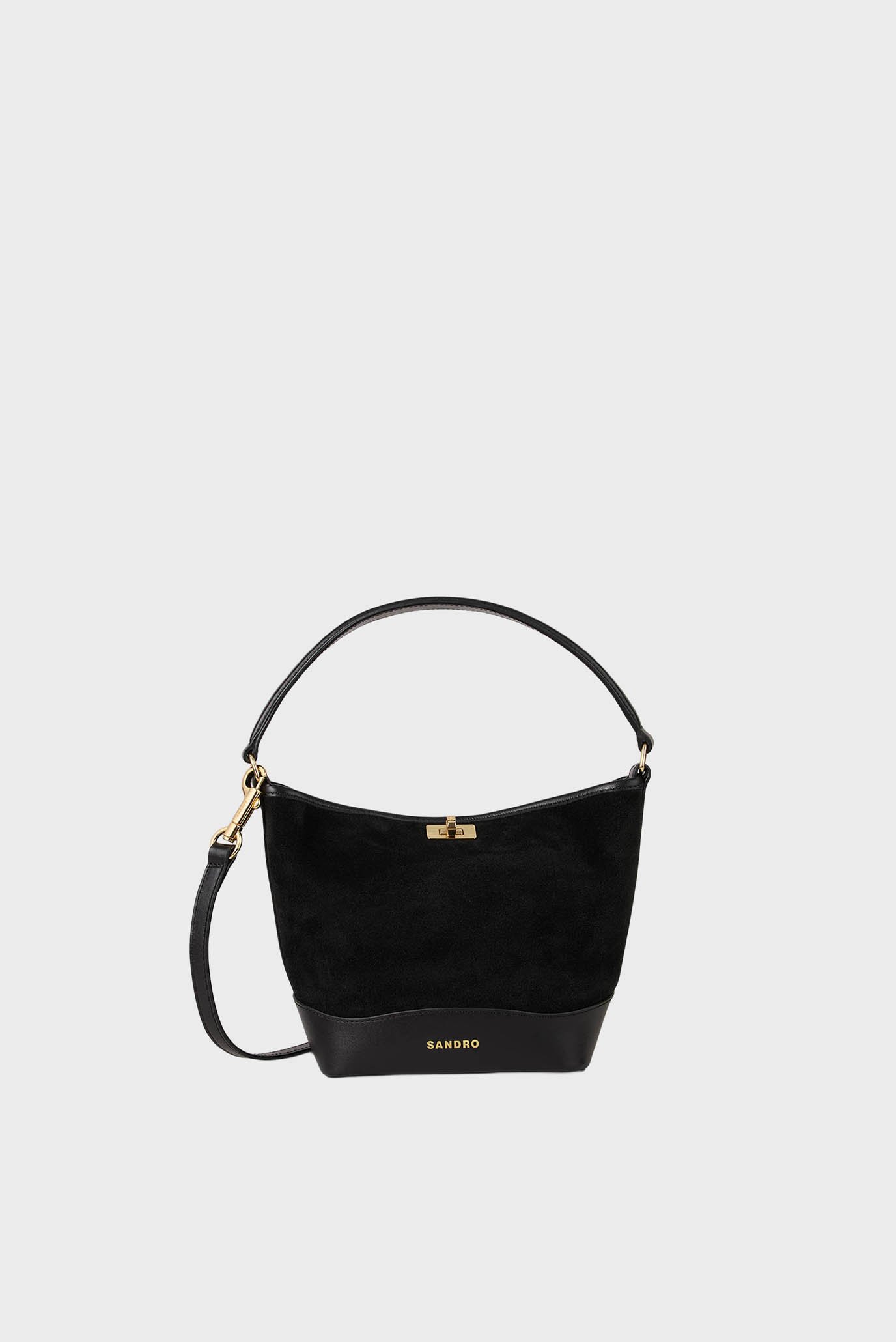 Женская черная замшевая сумка MINI TANGOSO Черный ONESIZE Sandro SFASA01564_Black Женская черная замшевая сумка MINI TANGOSO Черный ONESIZE Sandro SFASA01564_Black
