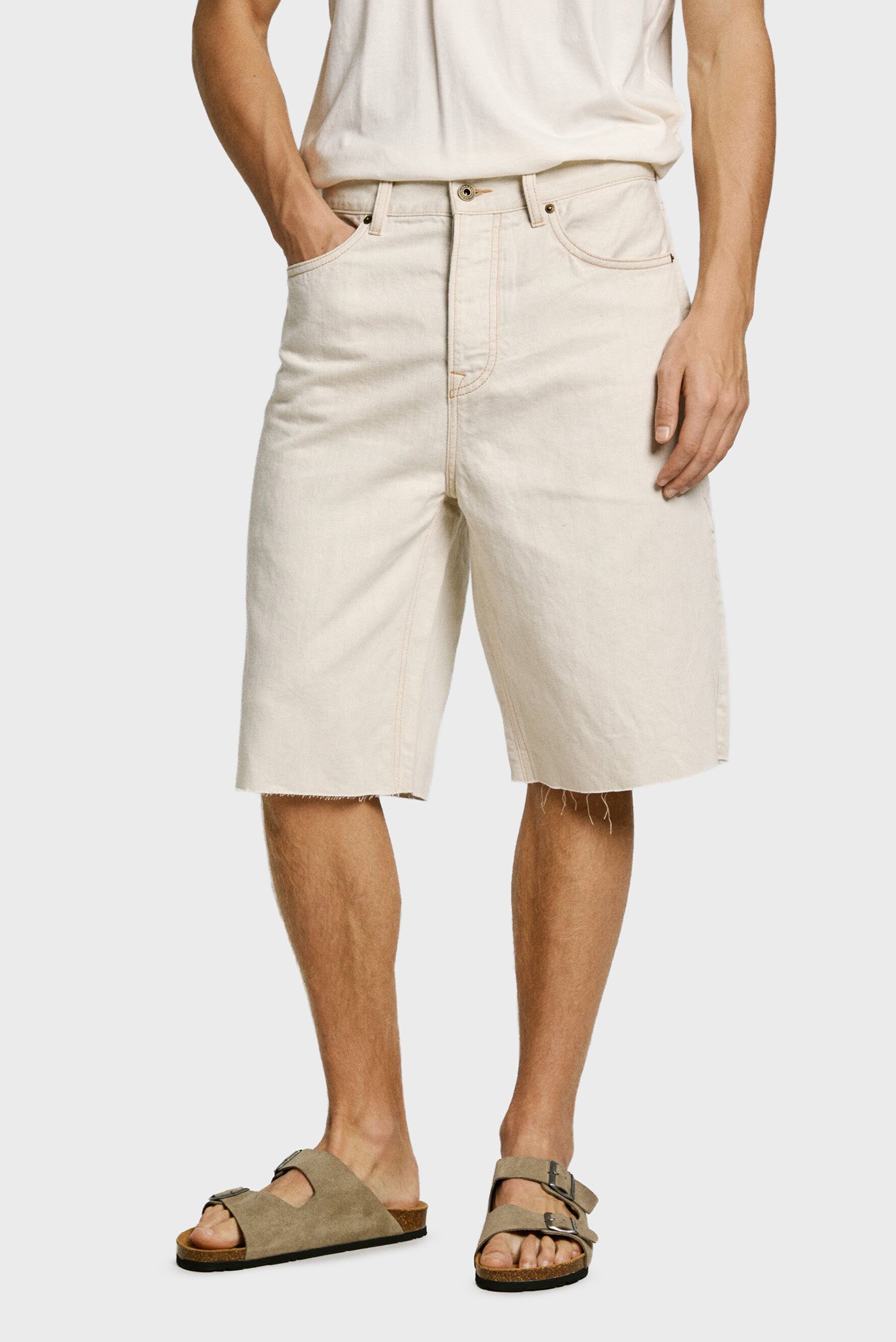 Мужские белые джинсовые шорты BERMUDA Белый 32 Pepe Jeans PM801172 Мужские белые джинсовые шорты BERMUDA Белый 32 Pepe Jeans PM801172